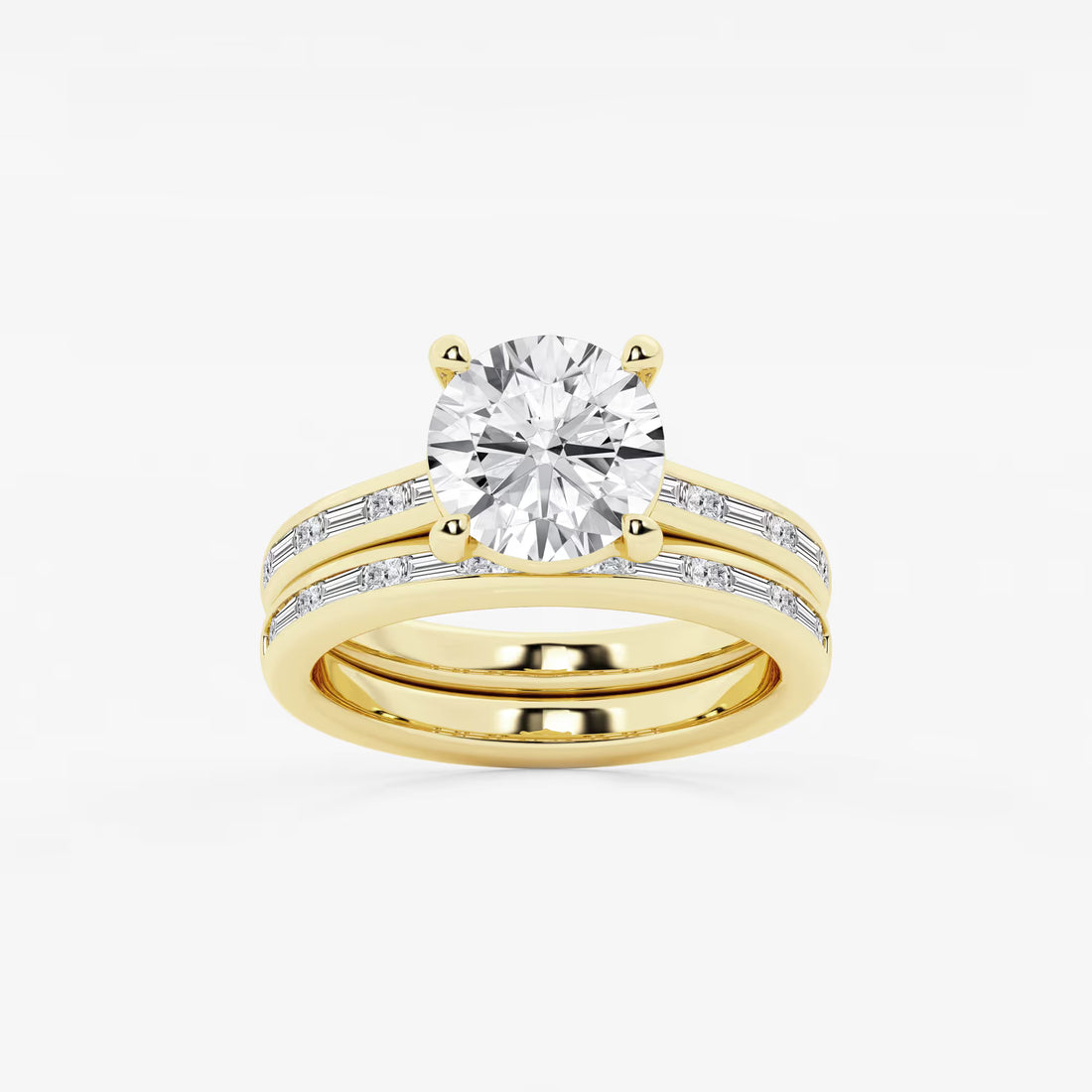 Round Cut Lab Grown Diamond Bridal Set