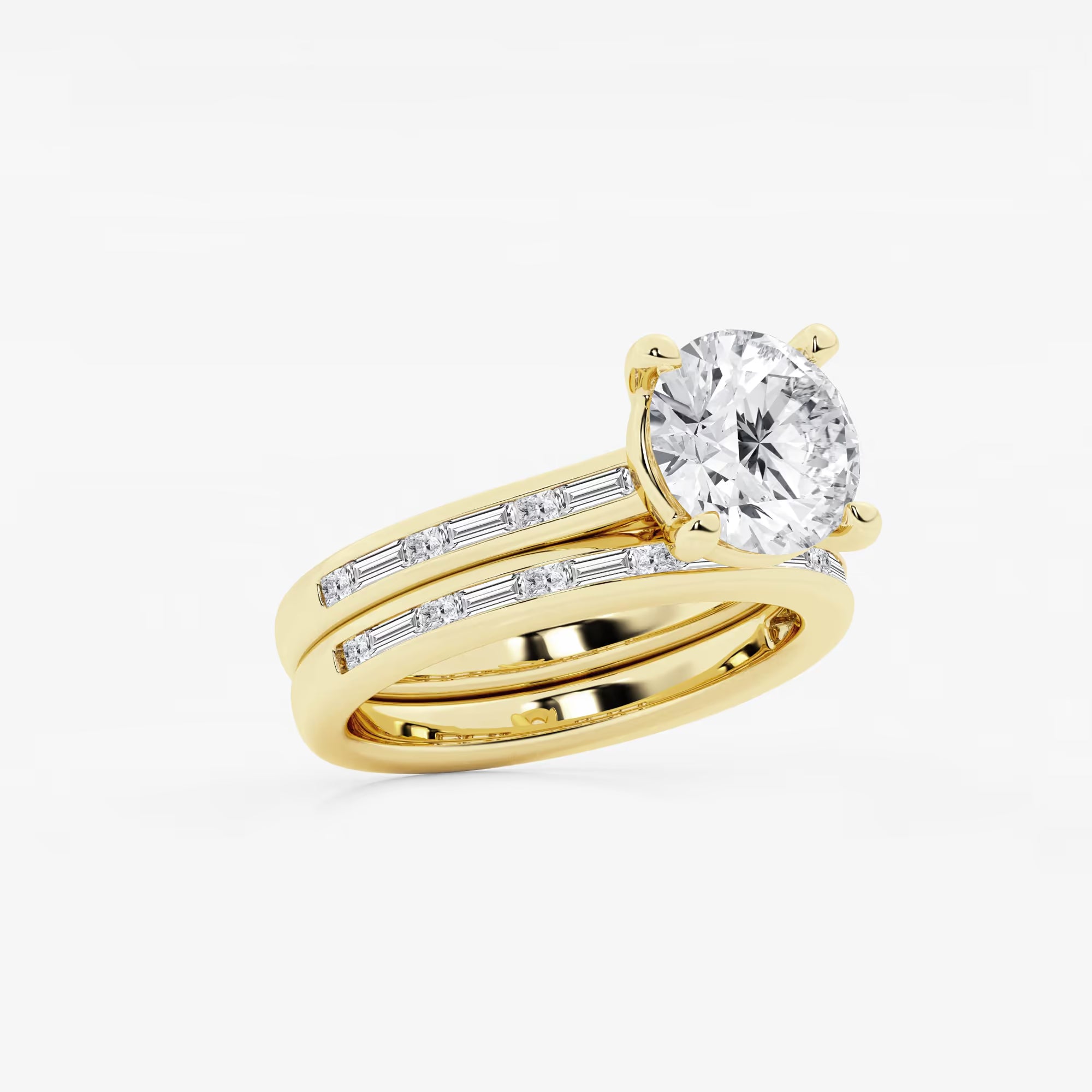 Round Cut Lab Grown Diamond Bridal Set