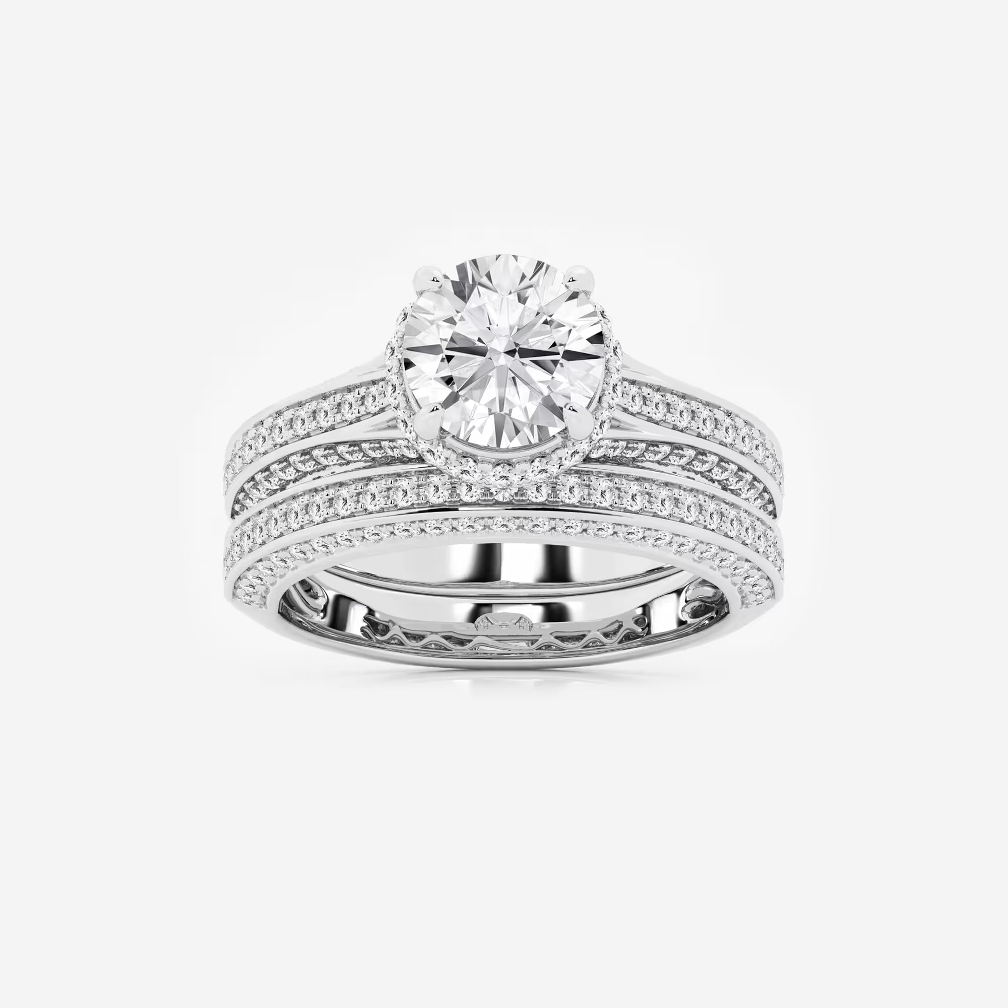 Round Cut Lab Grown Diamond Bridal Set