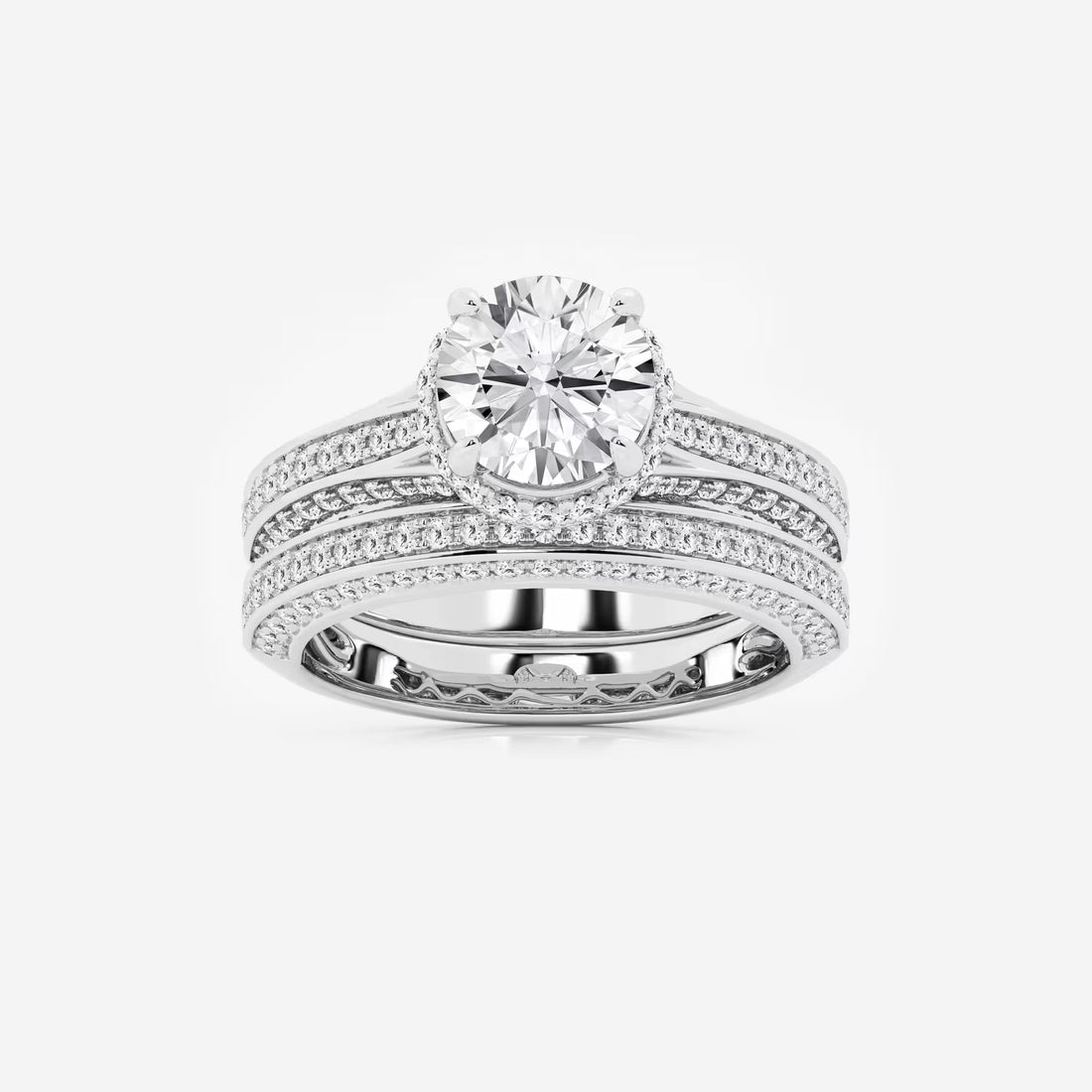 Round Cut Lab Grown Diamond Bridal Set