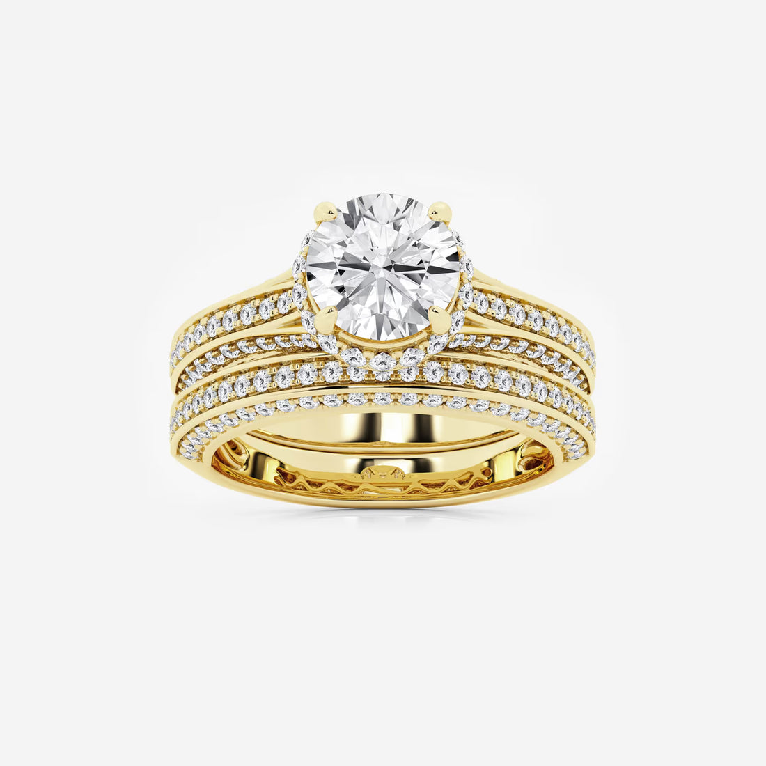 Round Cut Lab Grown Diamond Bridal Set