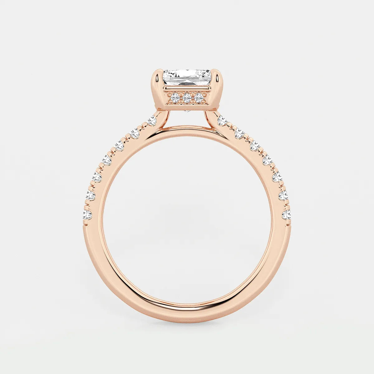 Emerald Cut Lab Diamond Bridal Set