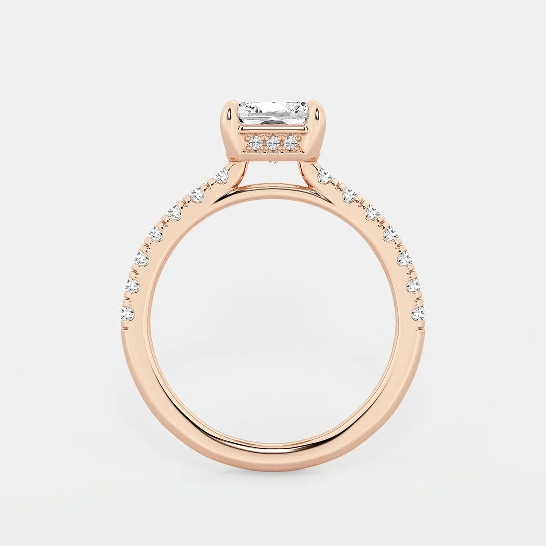 Emerald Cut Lab Diamond Bridal Set