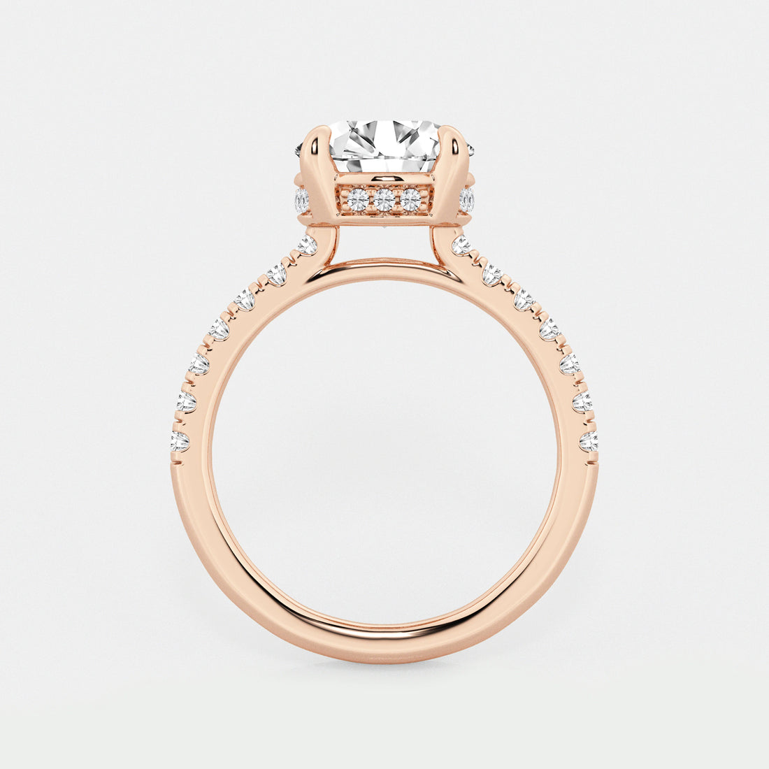 Matching 3.75 Carat Lab Diamond Engagement Ring and Wedding Band Set with Secret Halo