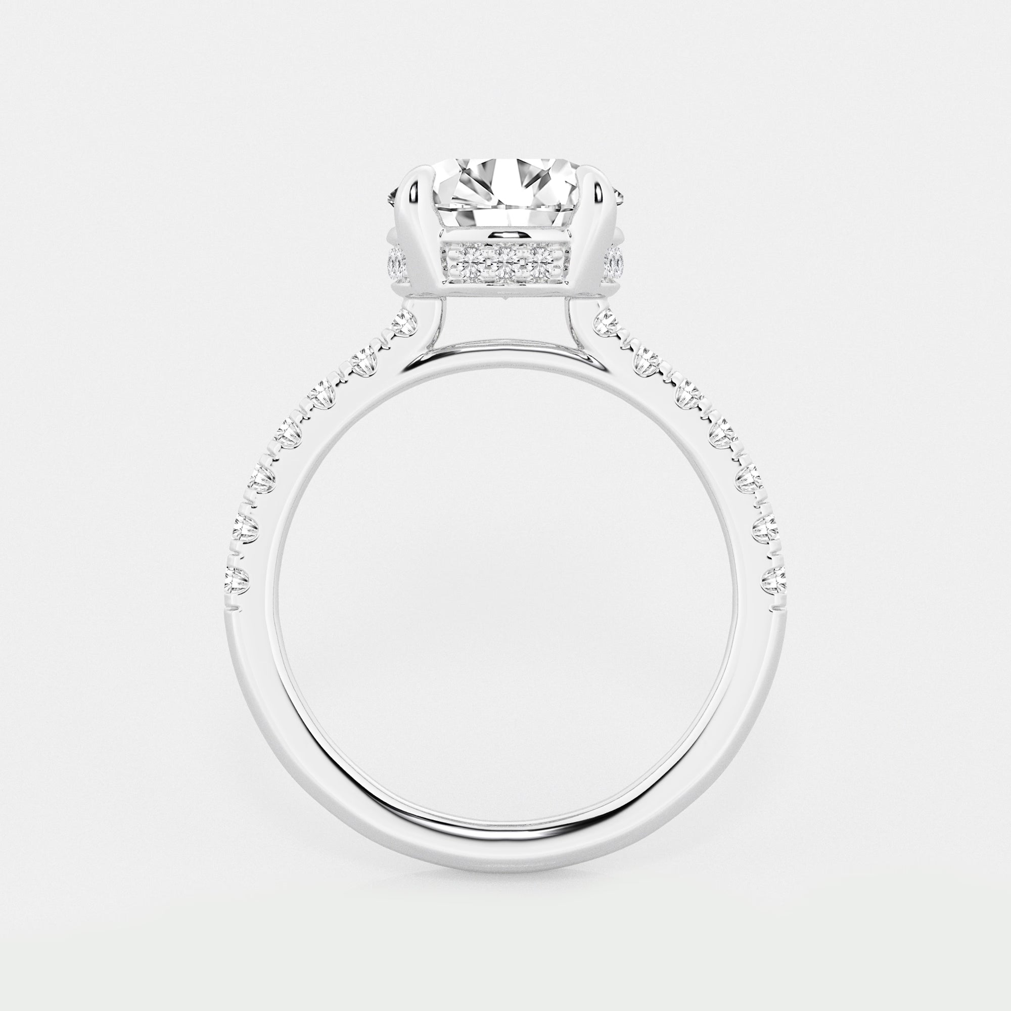 Matching 3.75 Carat Lab Diamond Engagement Ring and Wedding Band Set with Secret Halo