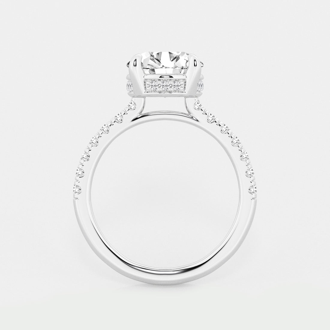 Matching 3.75 Carat Lab Diamond Engagement Ring and Wedding Band Set with Secret Halo