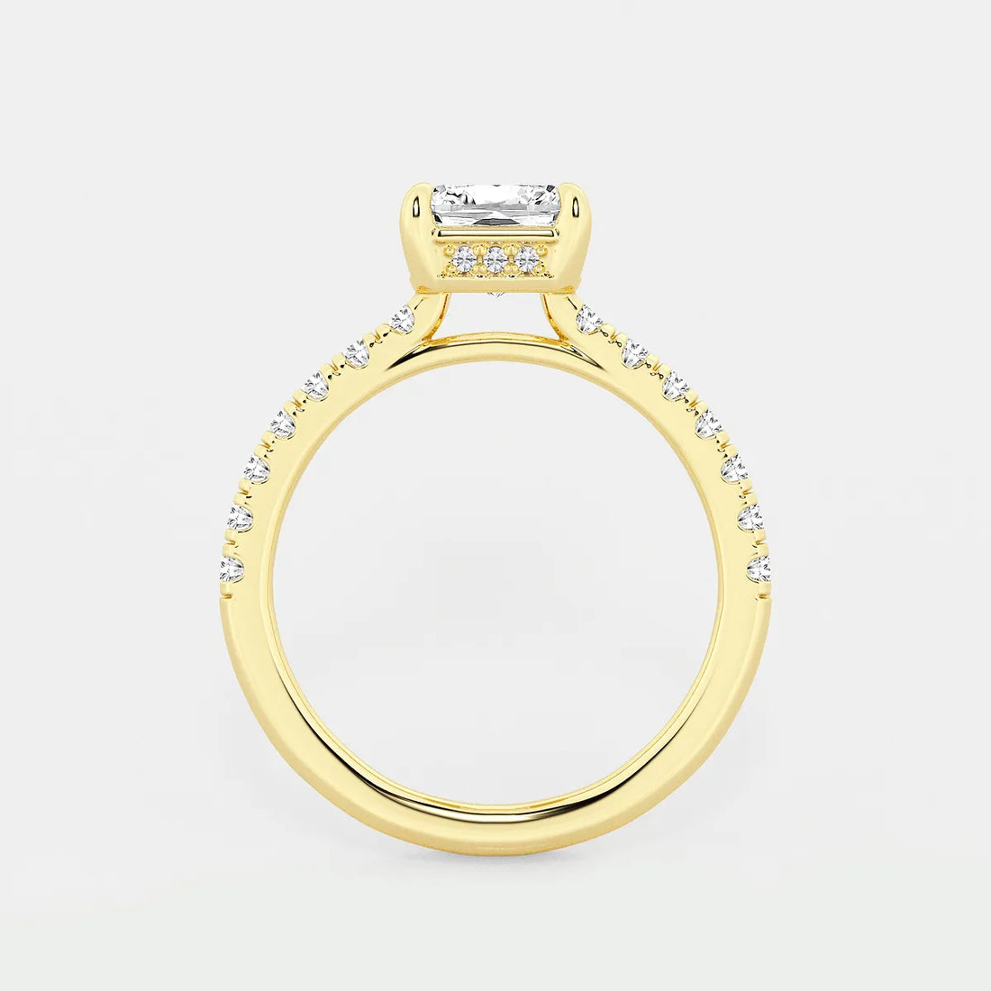 Emerald Cut Lab Diamond Bridal Set