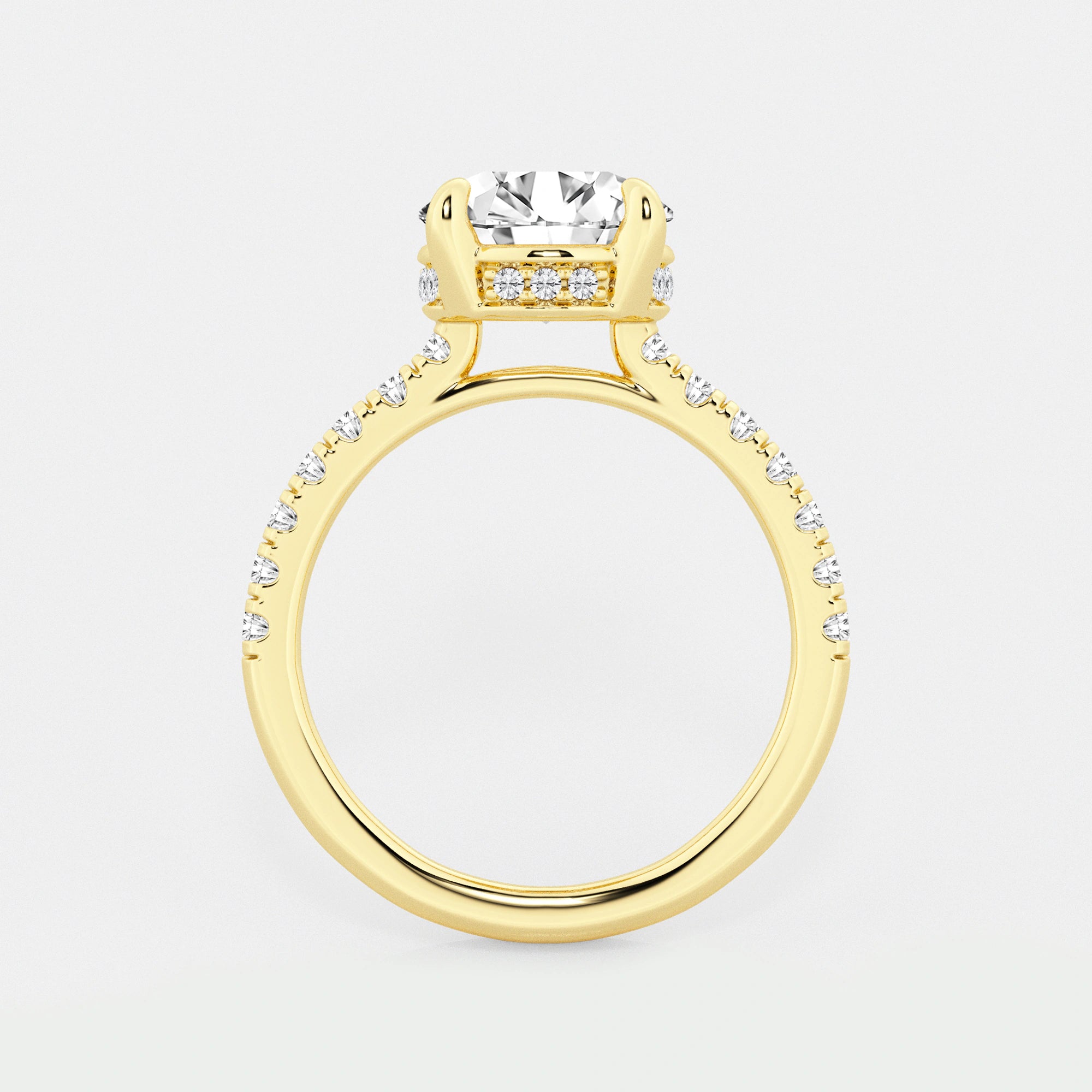 Matching 3.75 Carat Lab Diamond Engagement Ring and Wedding Band Set with Secret Halo