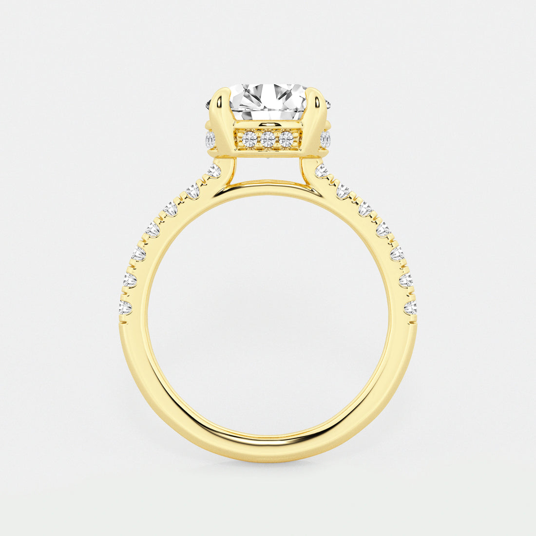 Matching 3.75 Carat Lab Diamond Engagement Ring and Wedding Band Set with Secret Halo