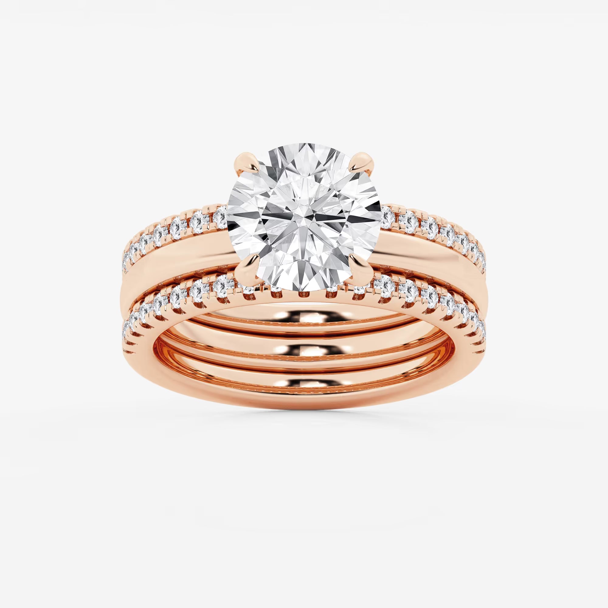 Round Cut Lab Grown Diamond Bridal Set