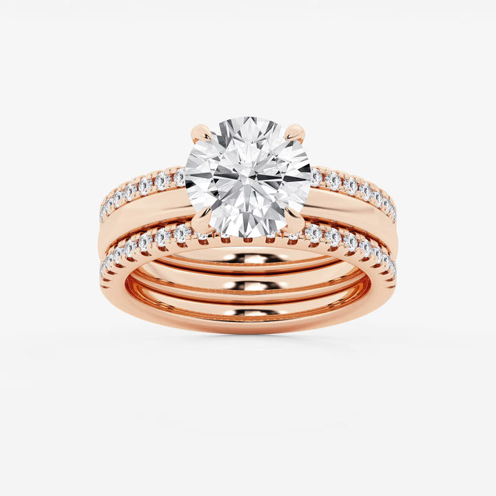 Round Cut Lab Grown Diamond Bridal Set