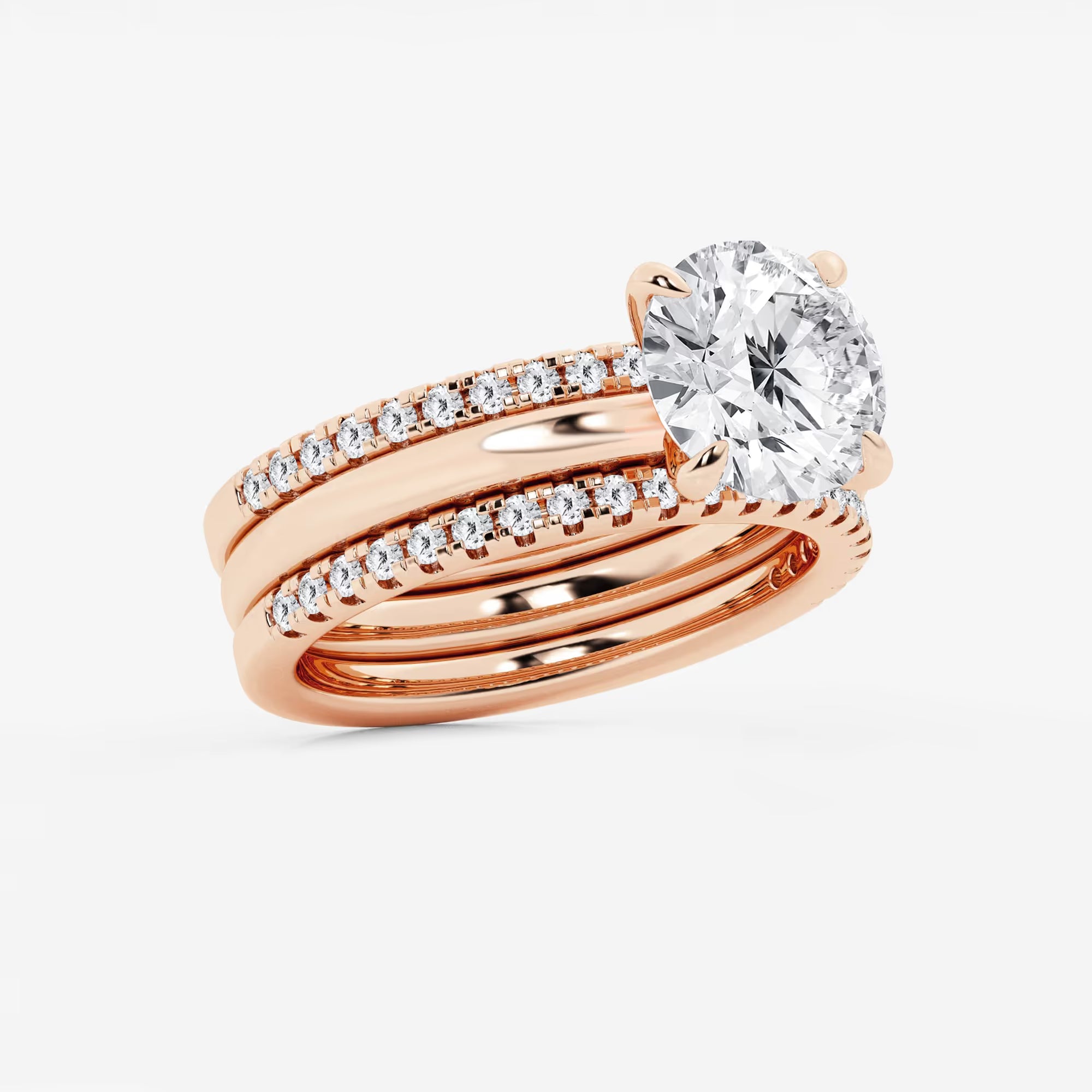 Round Cut Lab Grown Diamond Bridal Set