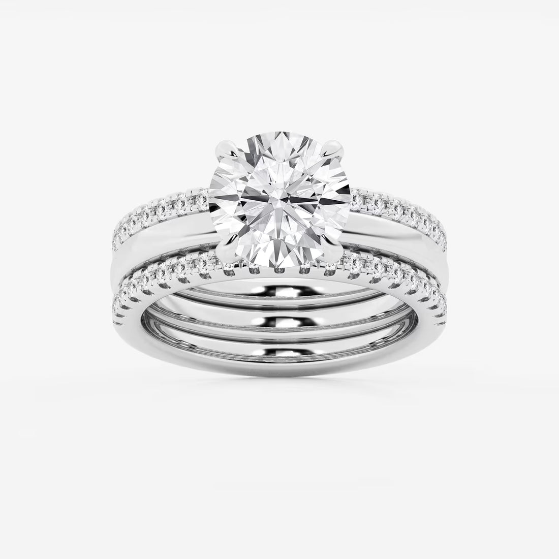 Round Cut Lab Grown Diamond Bridal Set