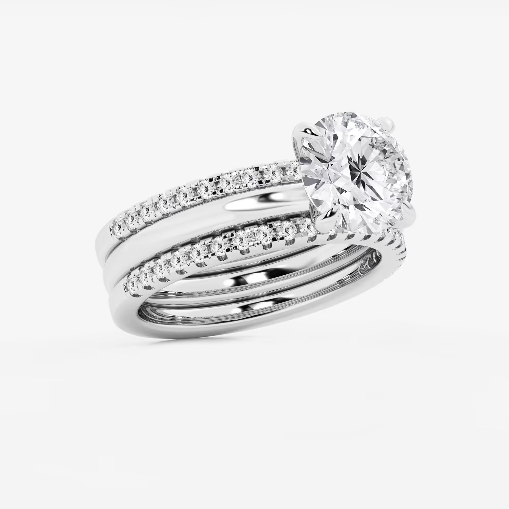 Round Cut Lab Grown Diamond Bridal Set