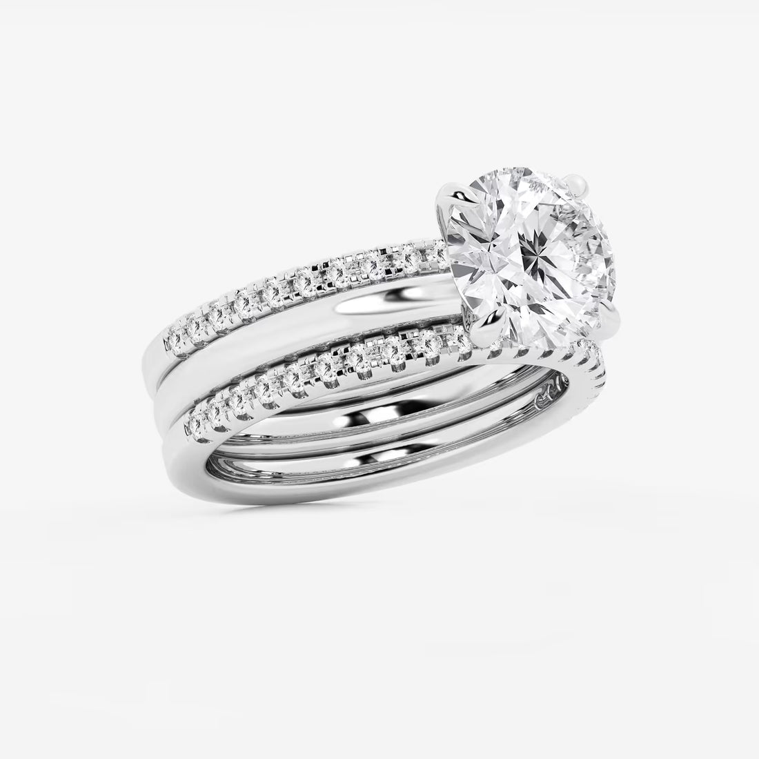Round Cut Lab Grown Diamond Bridal Set