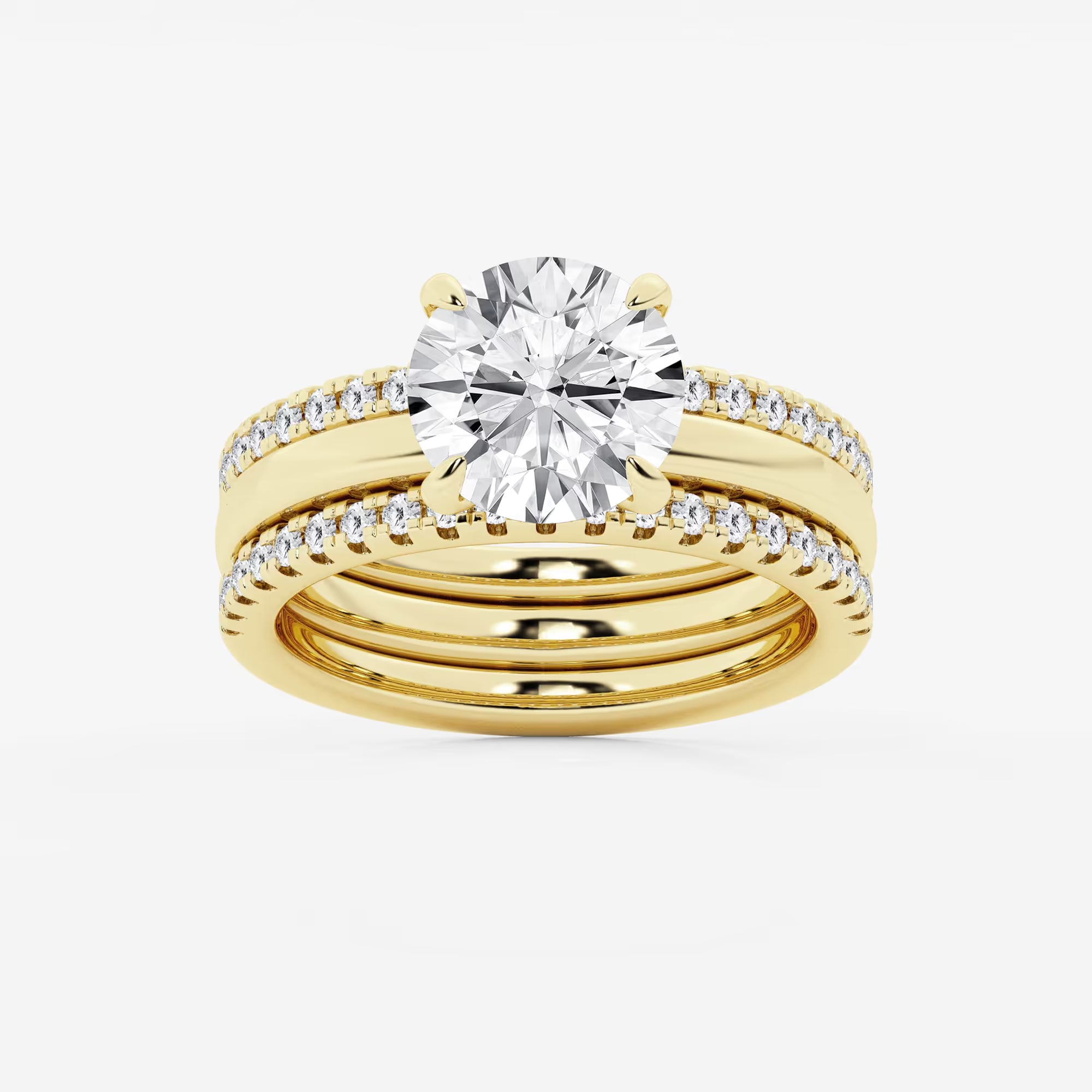 Round Cut Lab Grown Diamond Bridal Set