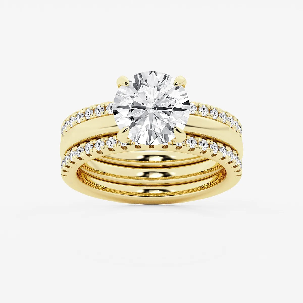 Round Cut Lab Grown Diamond Bridal Set