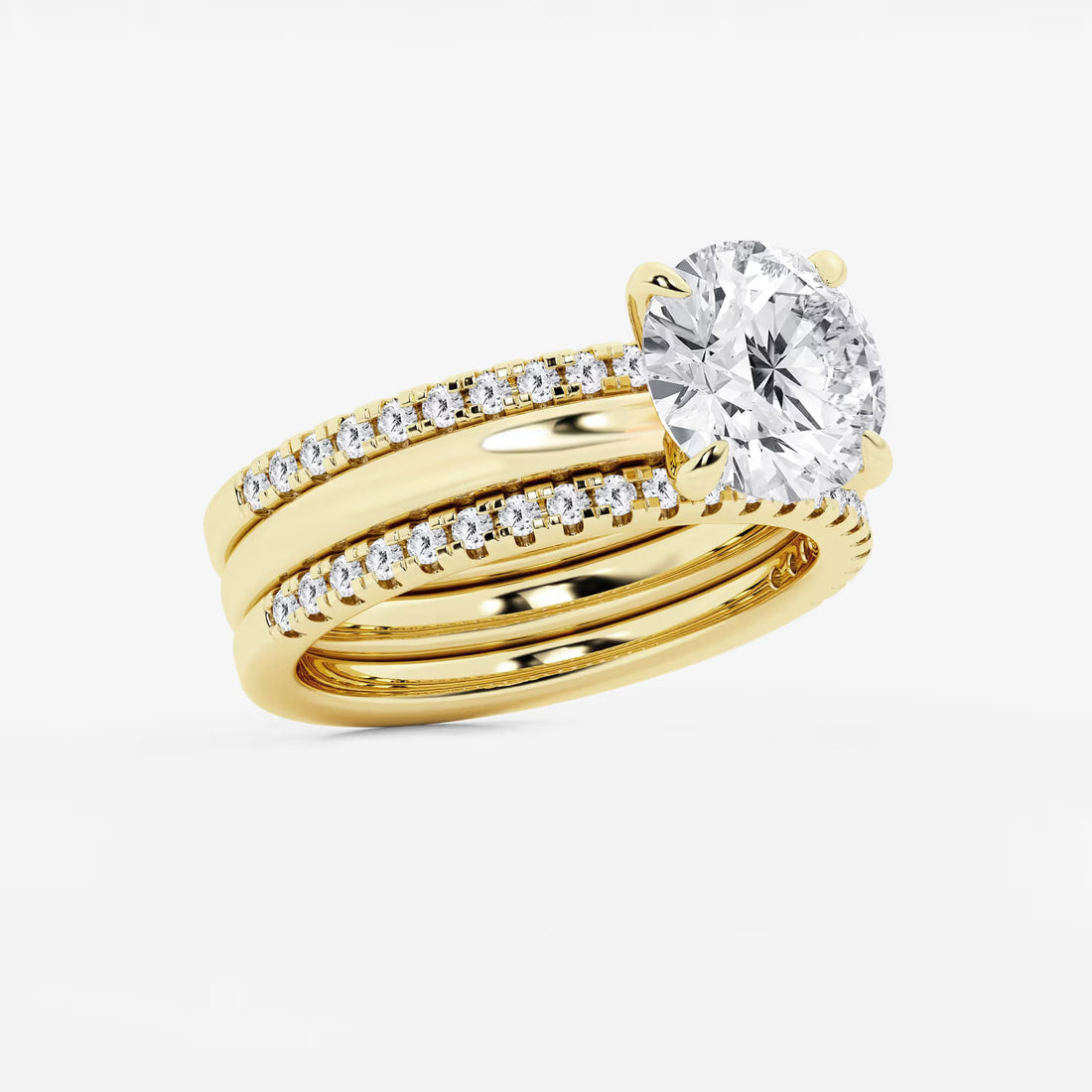 Round Cut Lab Grown Diamond Bridal Set
