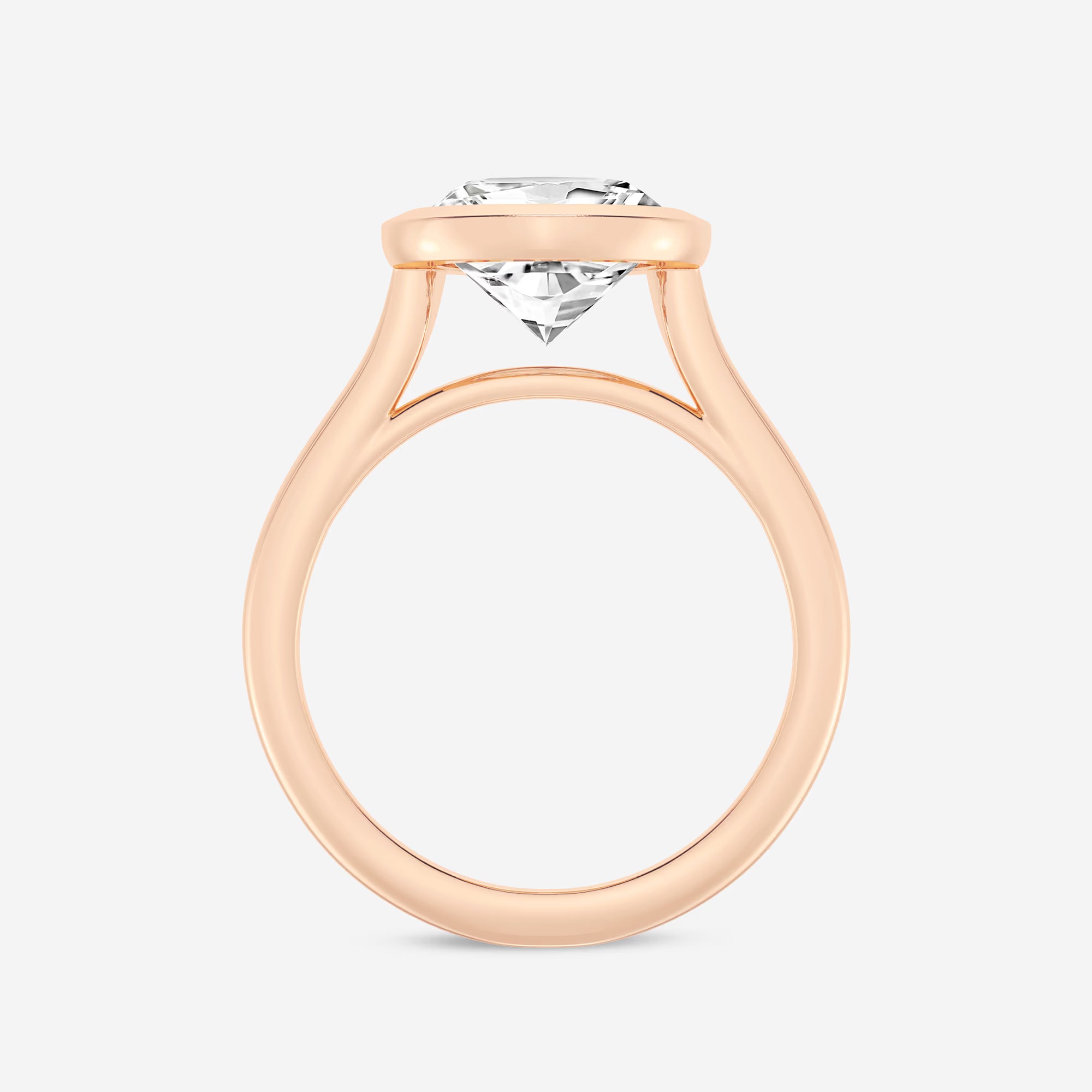 Pear Cut Lab Grown Diamond Engagement Ring, Full Bezel Set Pear Shape Diamond Ring