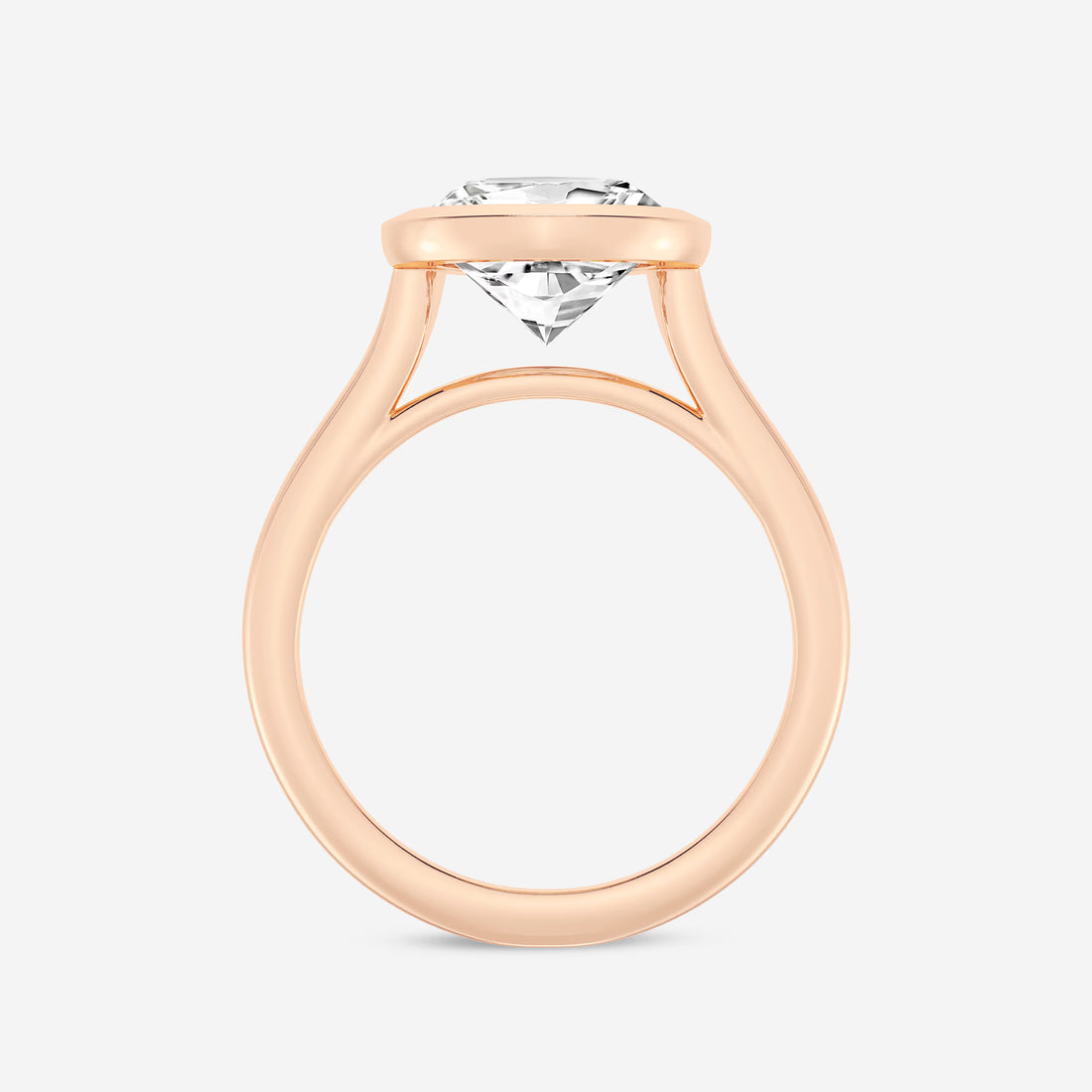 Pear Cut Lab Grown Diamond Engagement Ring, Full Bezel Set Pear Shape Diamond Ring