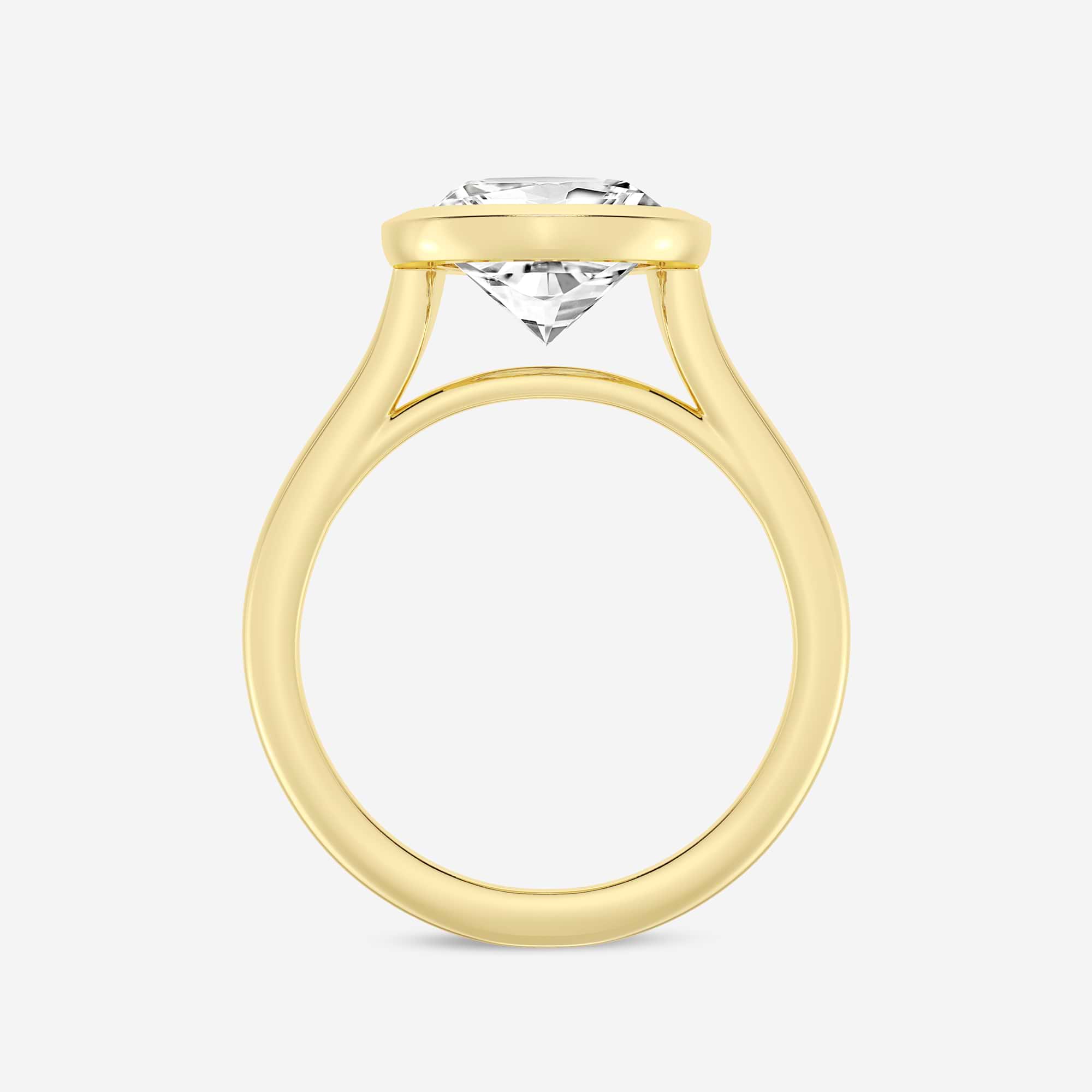 Pear Cut Lab Grown Diamond Engagement Ring, Full Bezel Set Pear Shape Diamond Ring