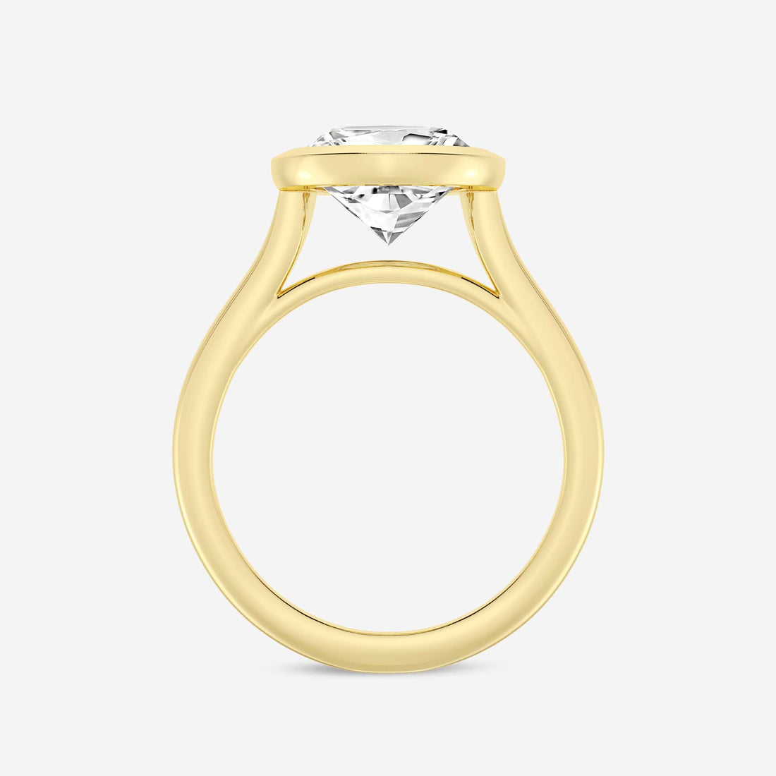 Pear Cut Lab Grown Diamond Engagement Ring, Full Bezel Set Pear Shape Diamond Ring