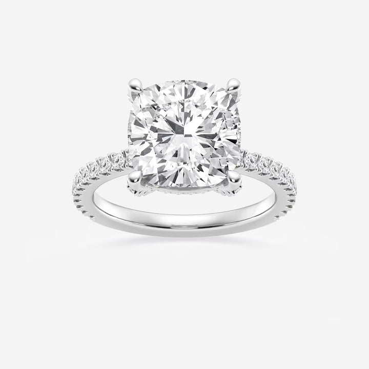 Calista Cushion Diamond Sunburst Halo Engagement Ring