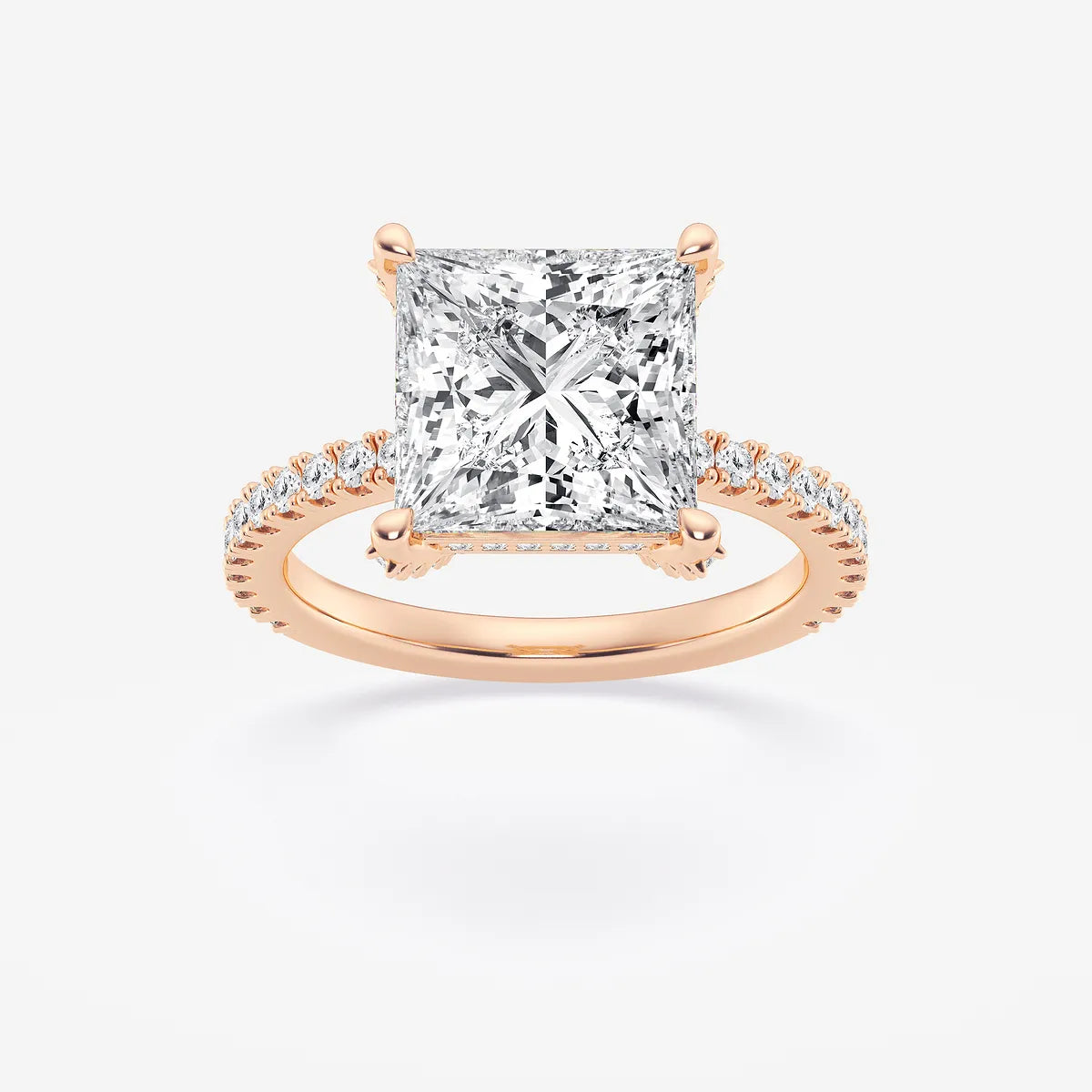 Princess Cut Lab Diamond Engagement Ring