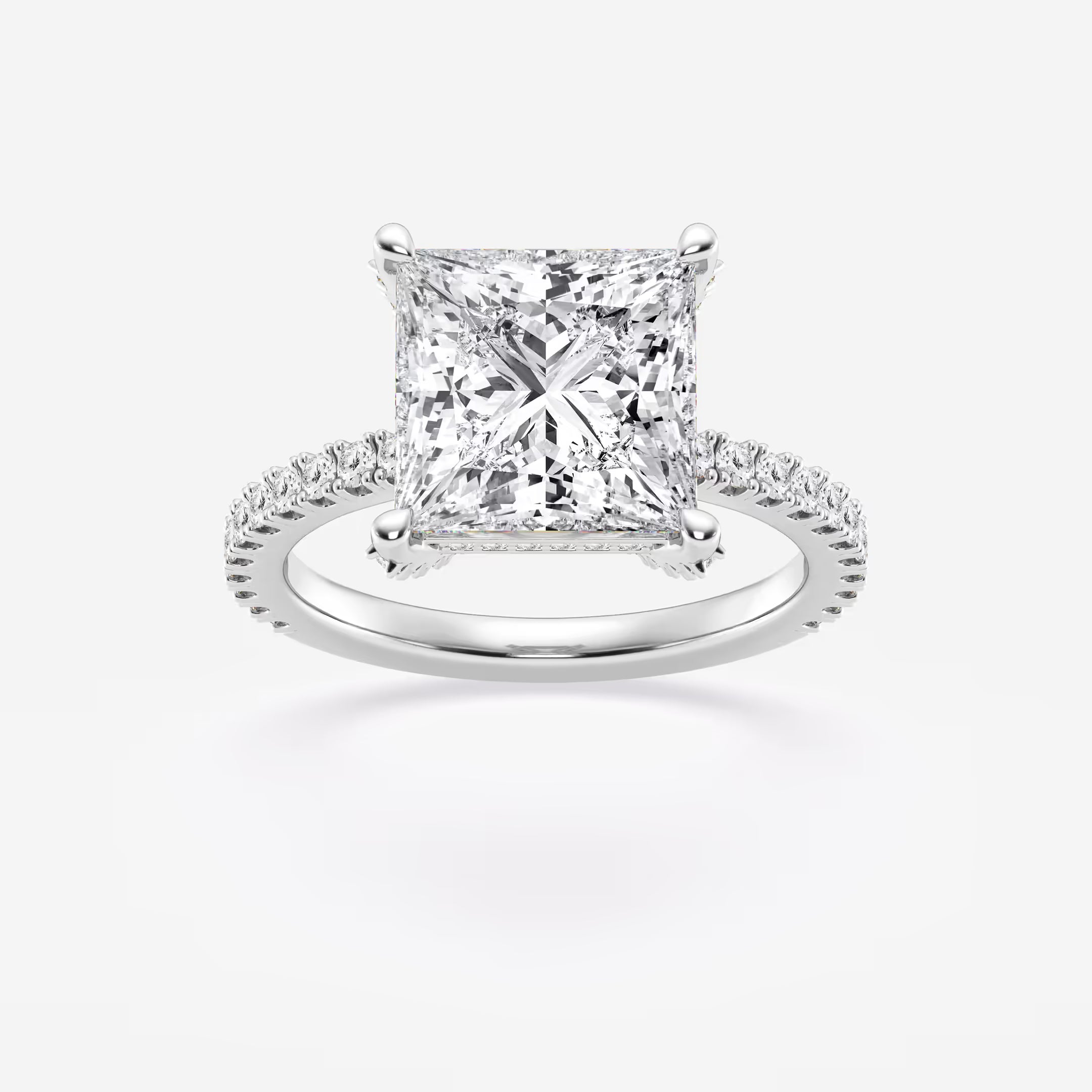 Princess Cut Lab Diamond Engagement Ring