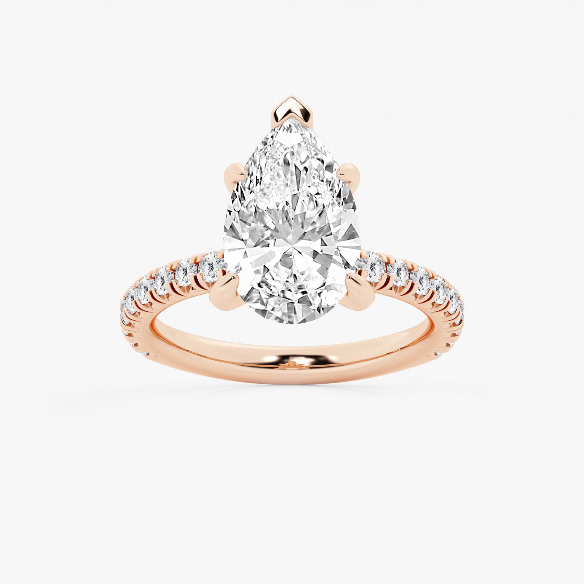 Classic Pear-Cut Lab-Diamond Pavé Engagement Ring