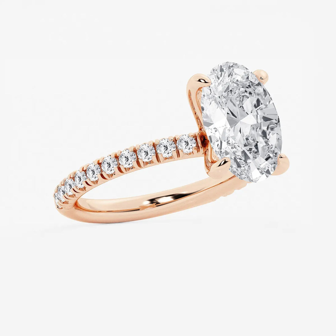 Eternelle Oval Lab Grown Diamond Eternity Solitaire Engagement Ring