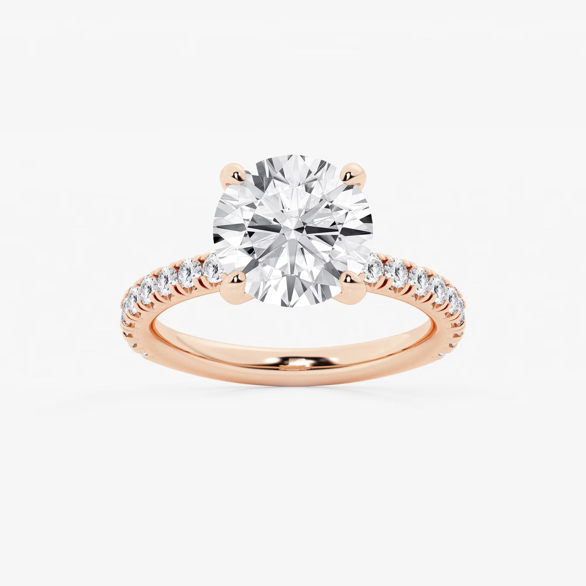 Round Cut Lab Grown Diamond Engagement Ring