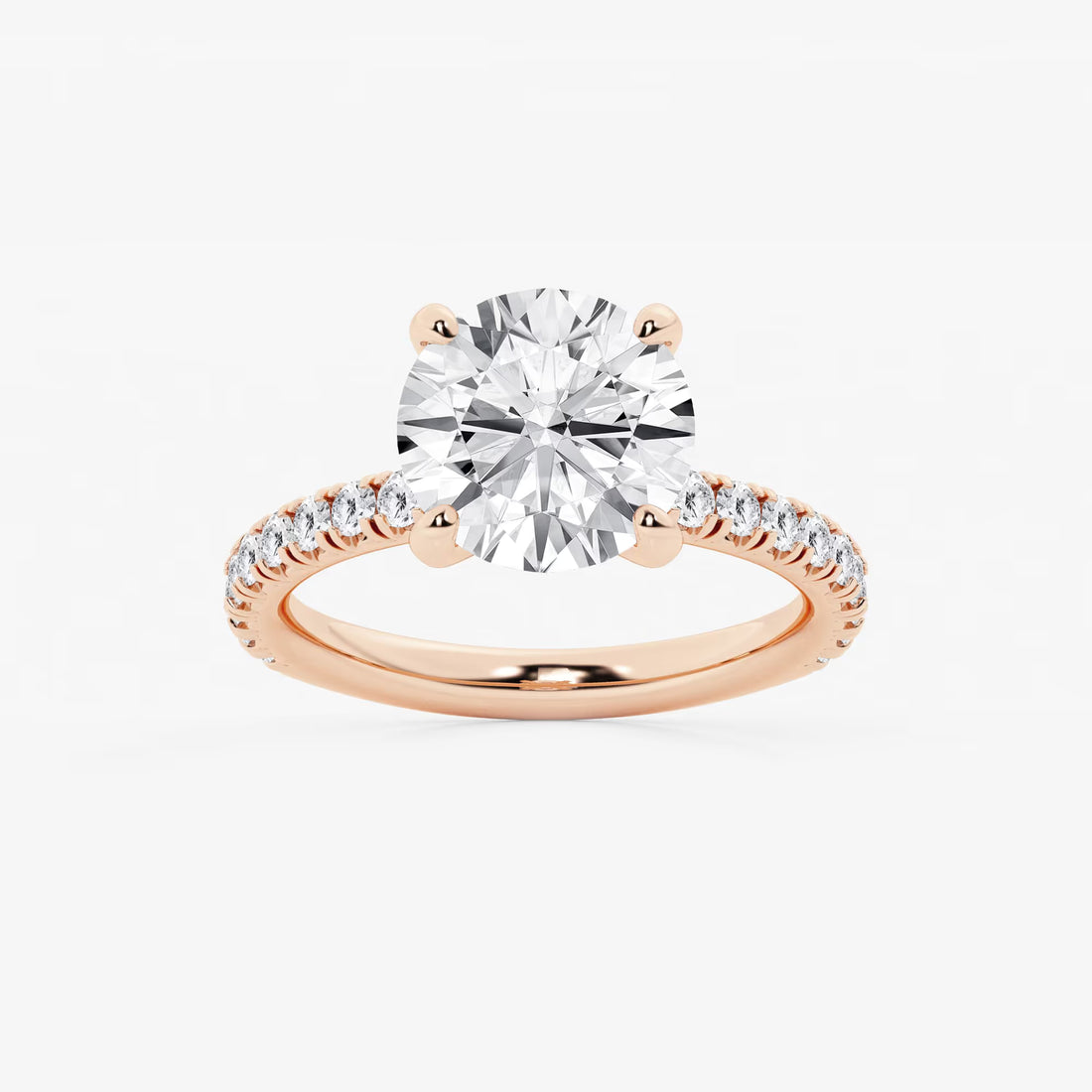 Round Cut Lab Grown Diamond Engagement Ring
