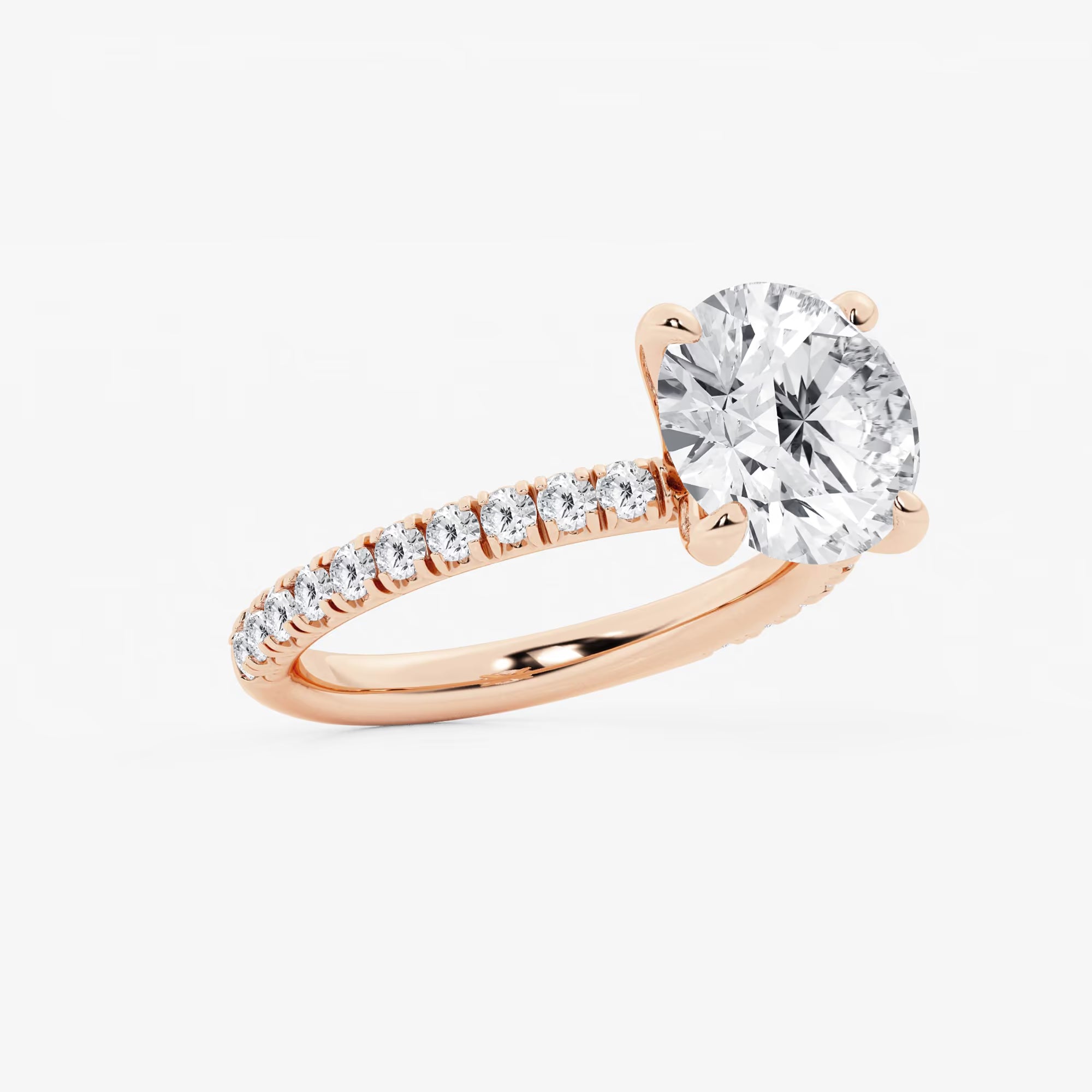 Round Cut Lab Grown Diamond Engagement Ring