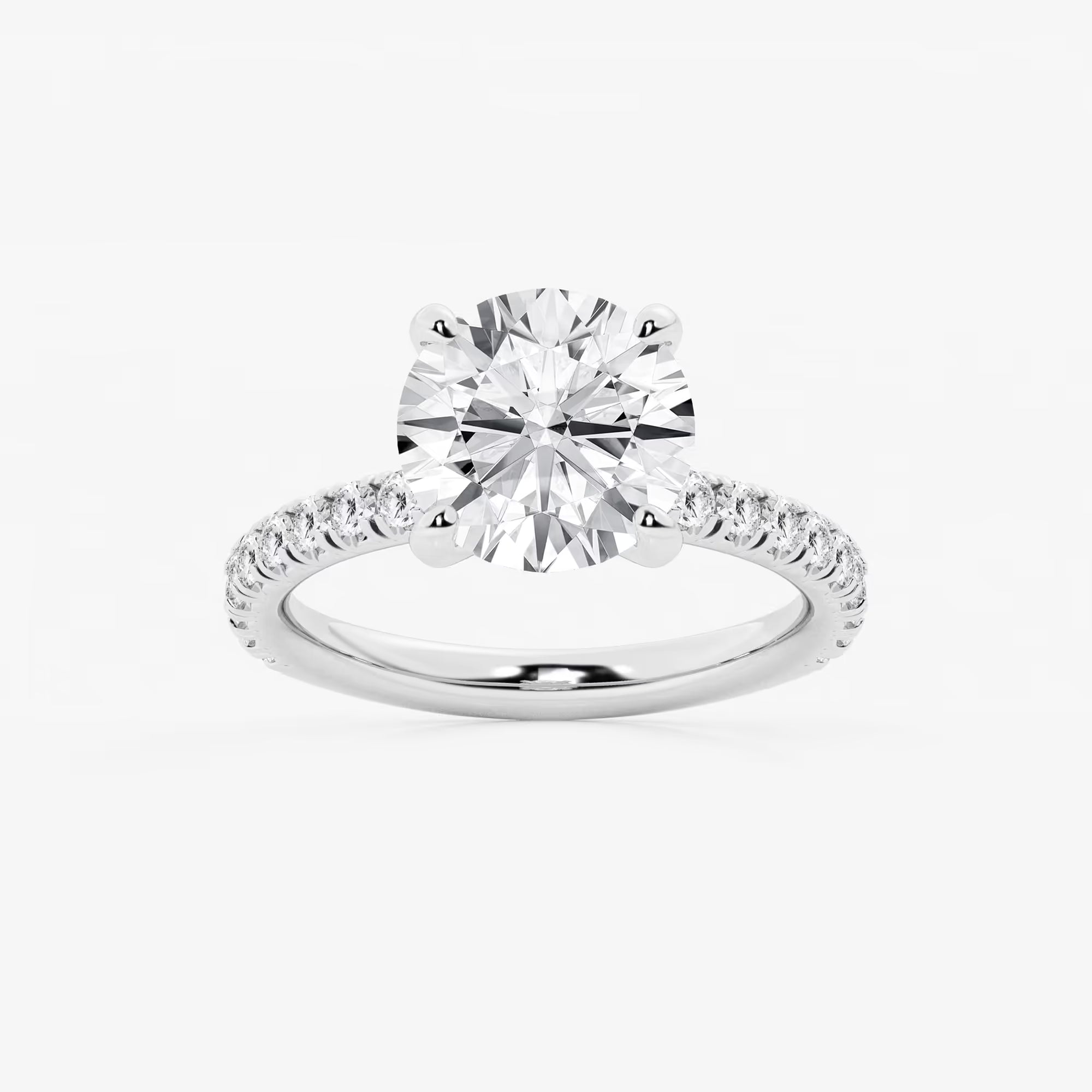 Round Cut Lab Grown Diamond Engagement Ring