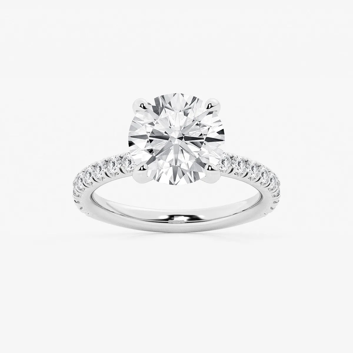 Round Cut Lab Grown Diamond Engagement Ring