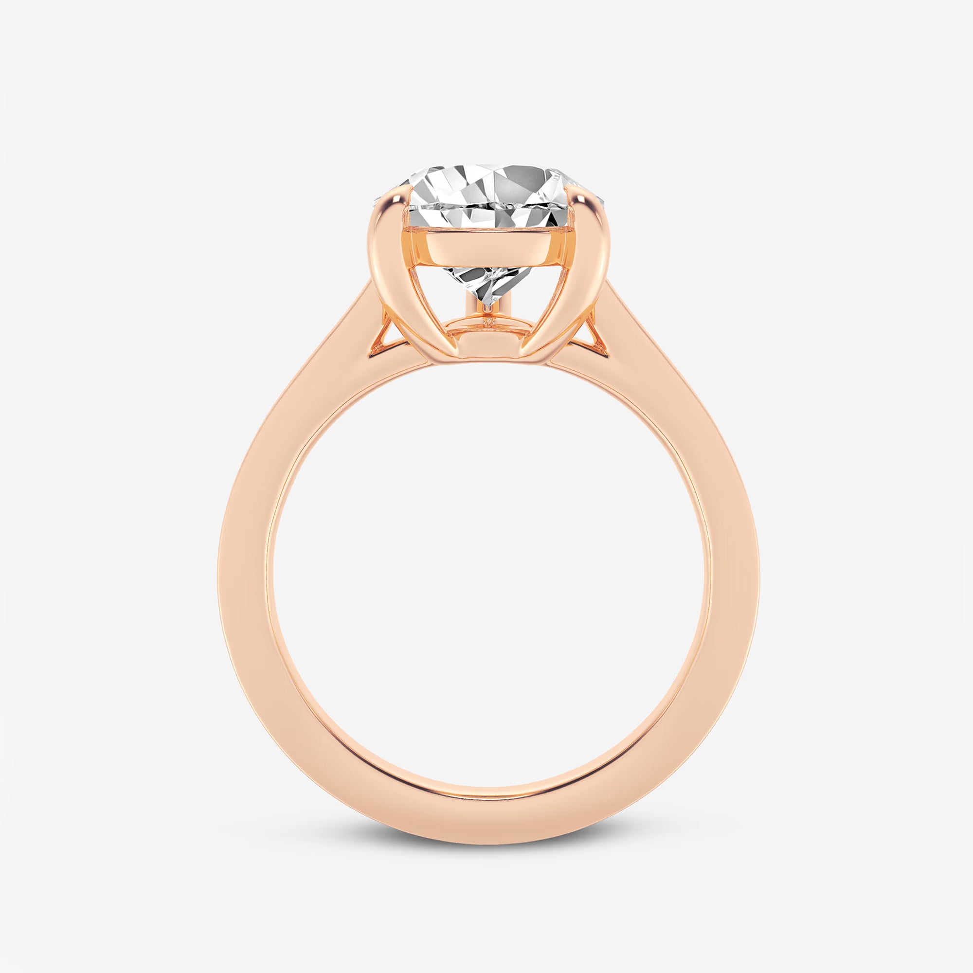 Pear Cut Lab Grown Diamond Engagement Ring, Cathedral Solitaire Pear Shape Diamond Ring
