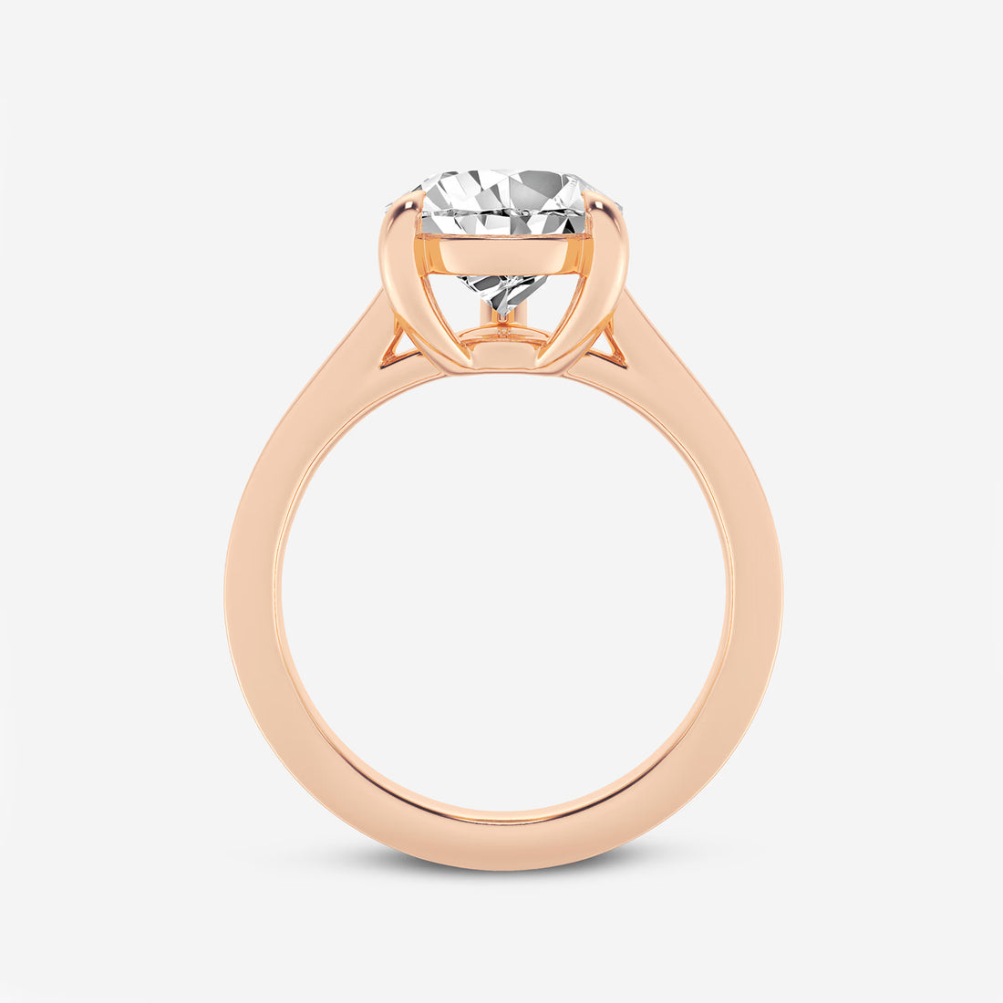 Pear Cut Lab Grown Diamond Engagement Ring, Cathedral Solitaire Pear Shape Diamond Ring