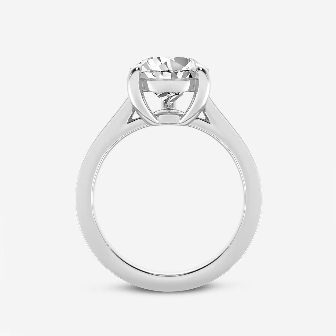 Pear Cut Lab Grown Diamond Engagement Ring, Cathedral Solitaire Pear Shape Diamond Ring