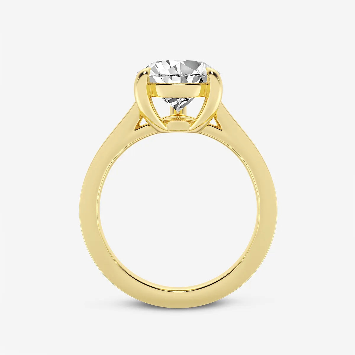 Pear Cut Lab Grown Diamond Engagement Ring, Cathedral Solitaire Pear Shape Diamond Ring