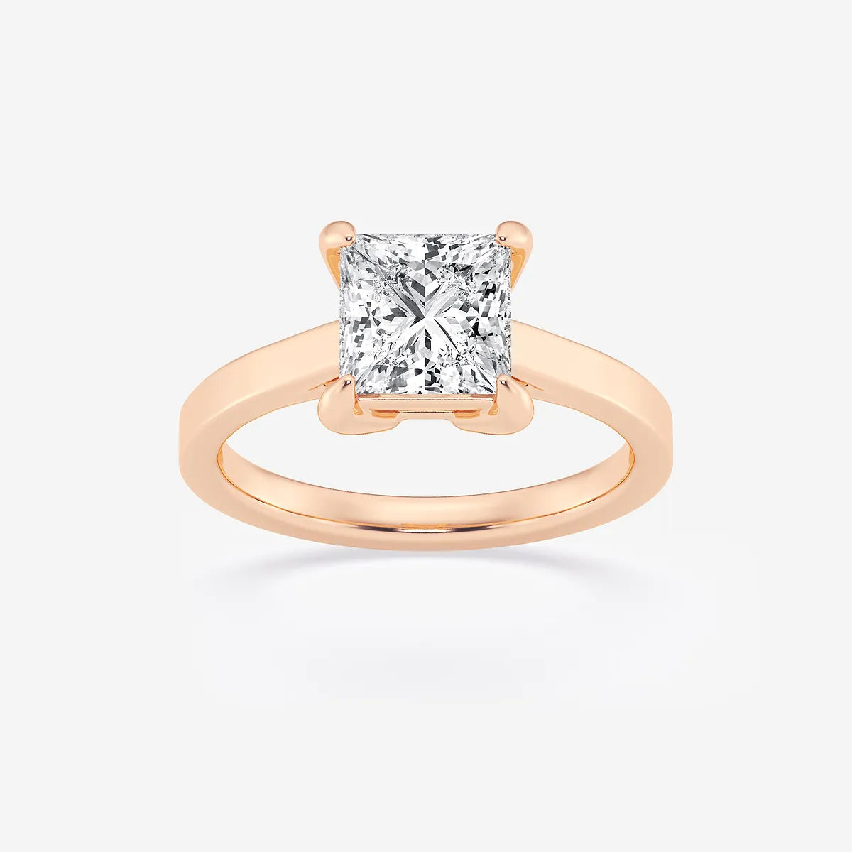 Classic Solitaire Princess Cut Engagement Ring