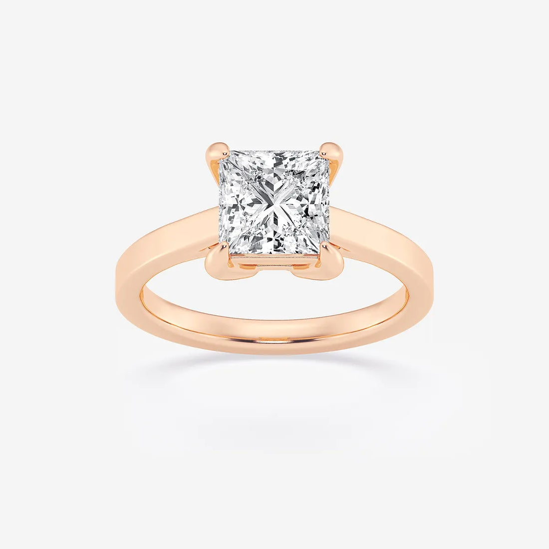 Classic Solitaire Princess Cut Engagement Ring