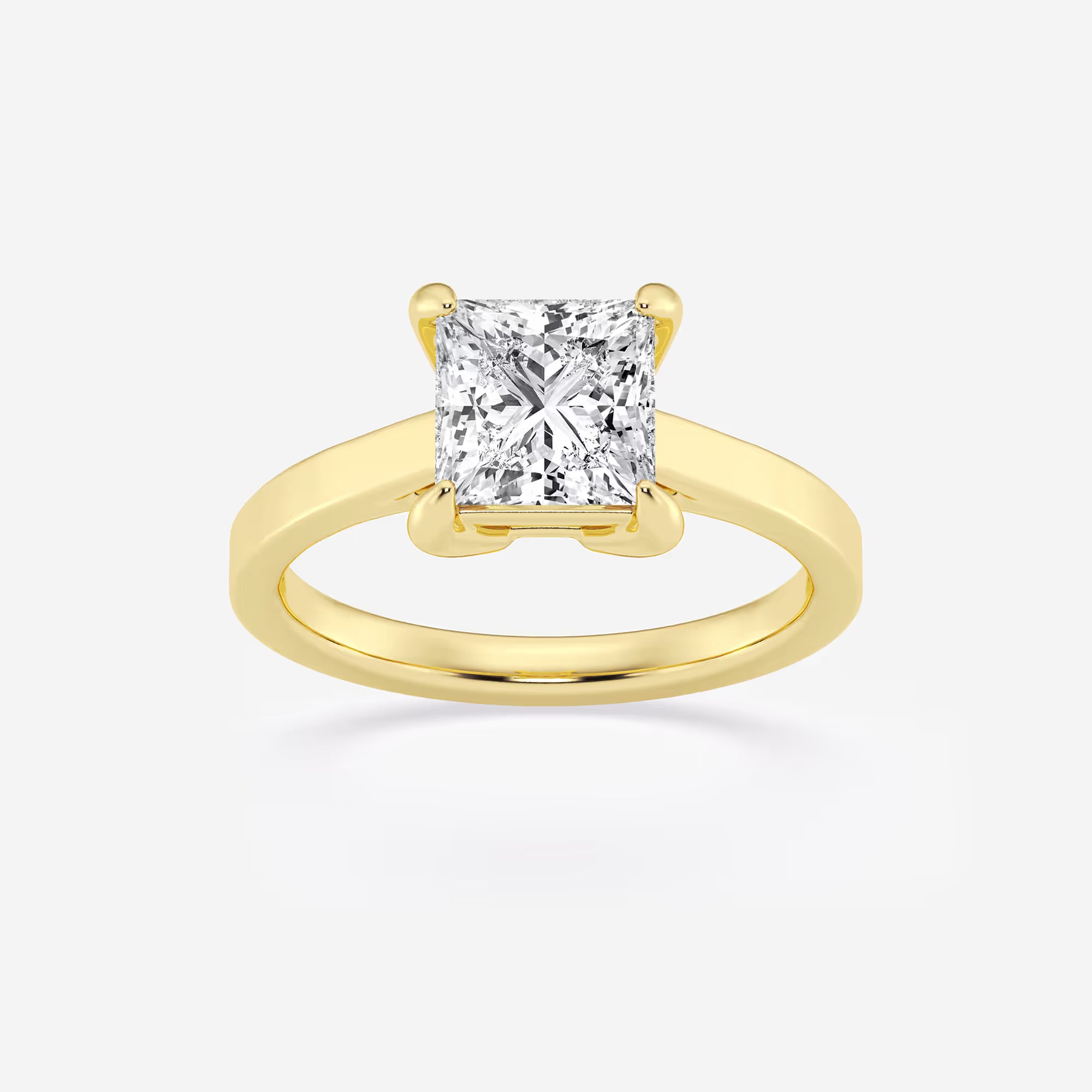 Classic Solitaire Princess Cut Engagement Ring