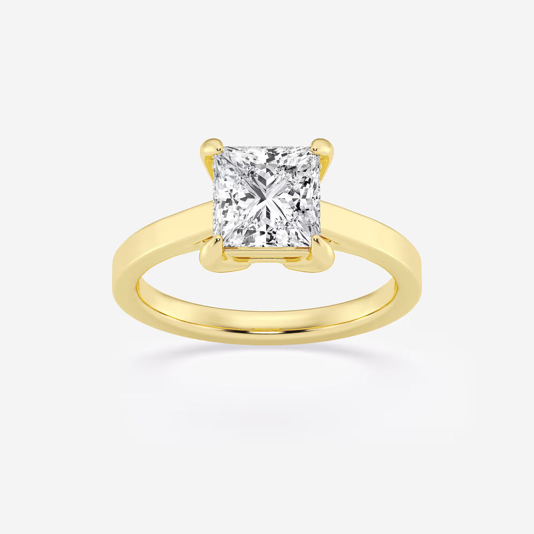 Classic Solitaire Princess Cut Engagement Ring