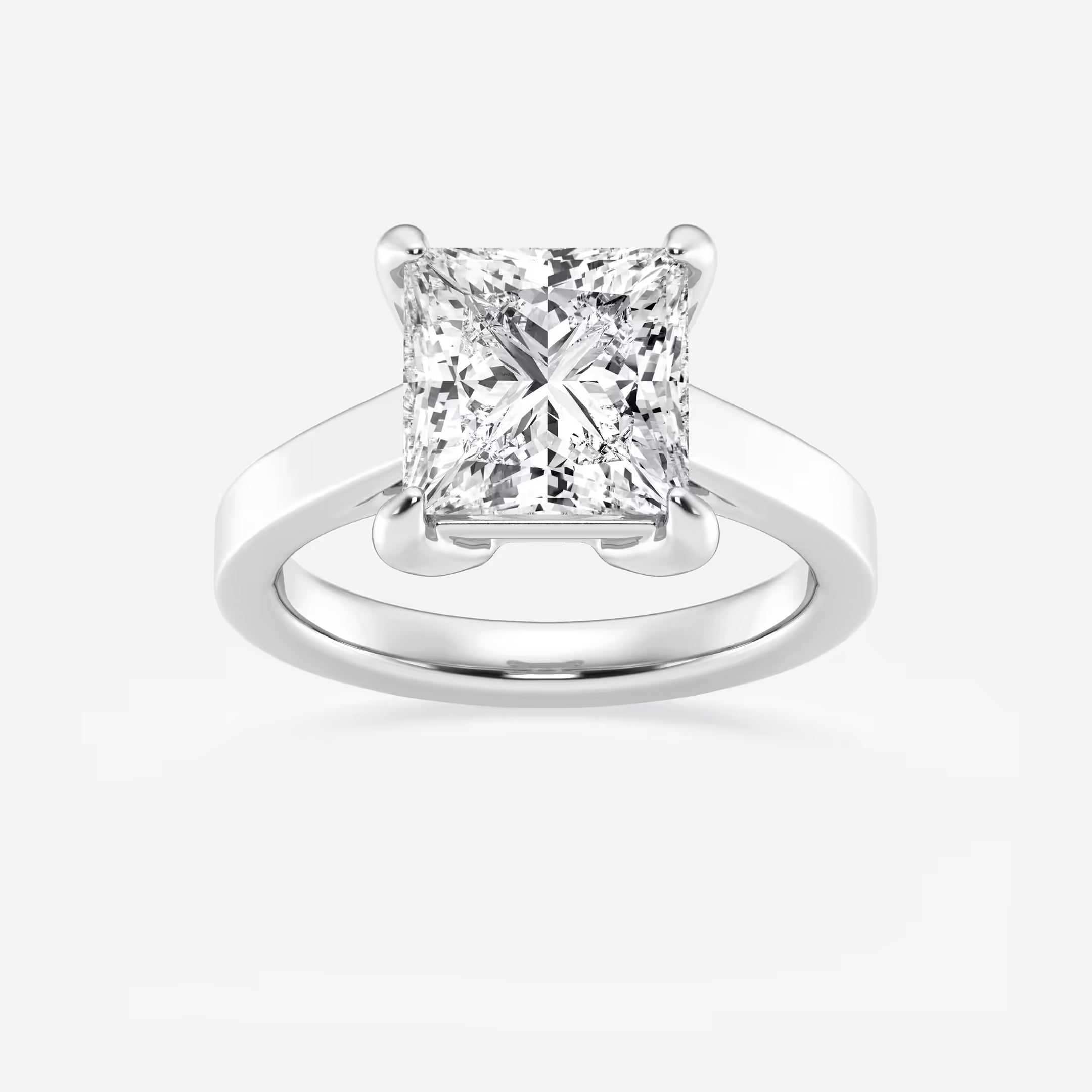 Classic Solitaire Princess Cut Engagement Ring