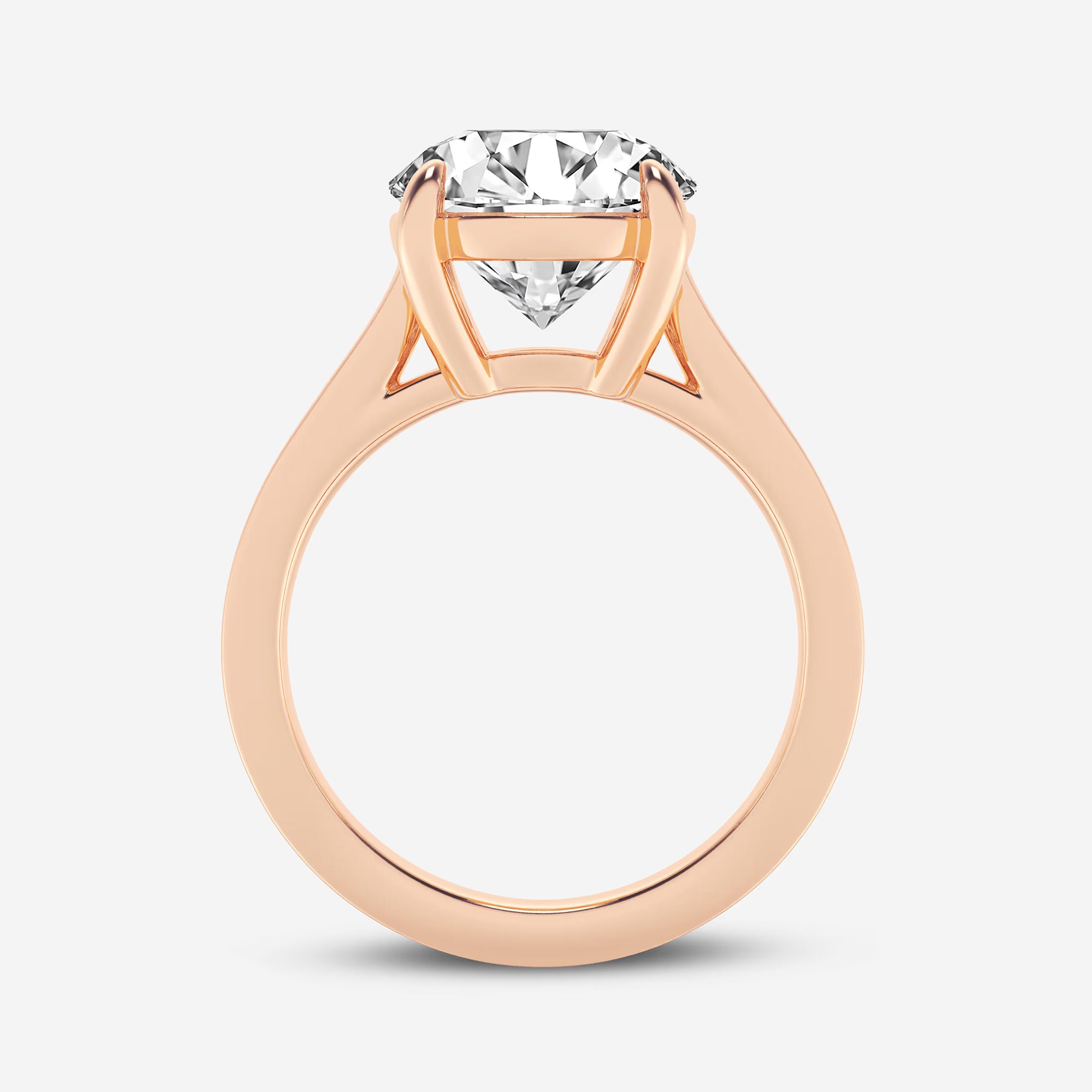 Classic Knife-Edge Solitaire Engagement Ring in White Gold with Round Brilliant Center Stone