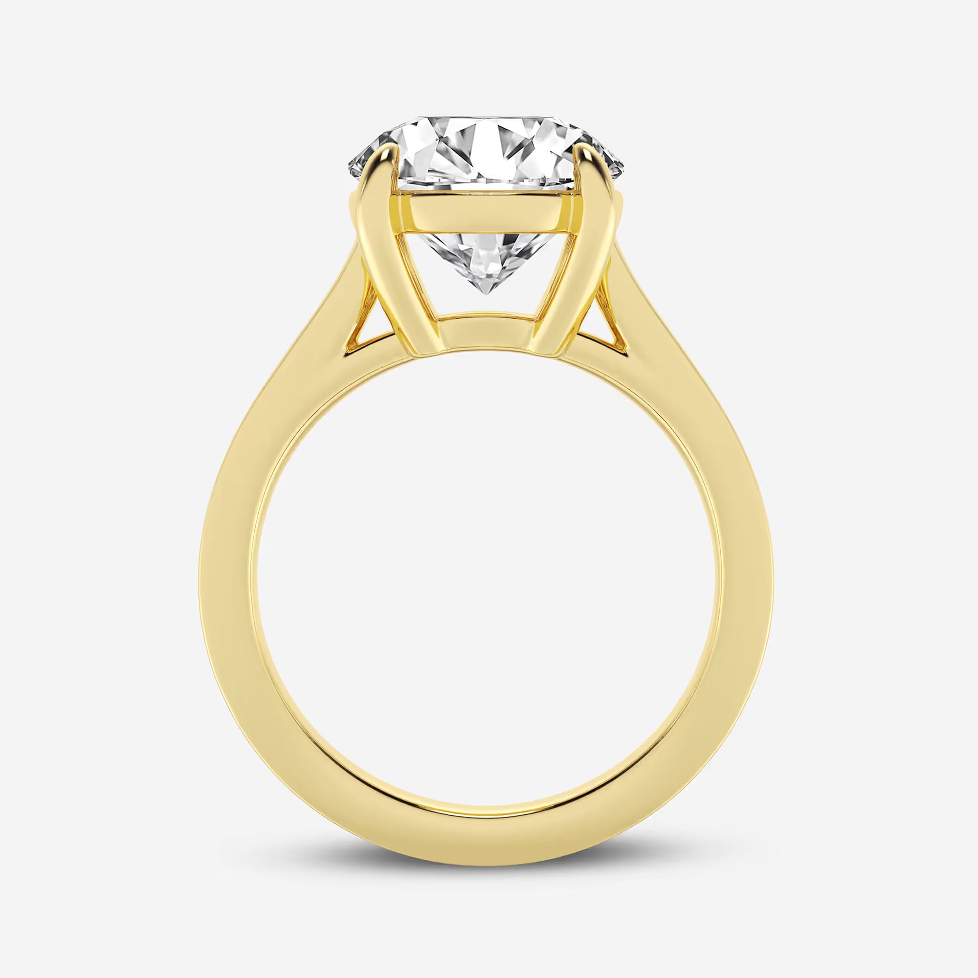 Classic Knife-Edge Solitaire Engagement Ring in White Gold with Round Brilliant Center Stone
