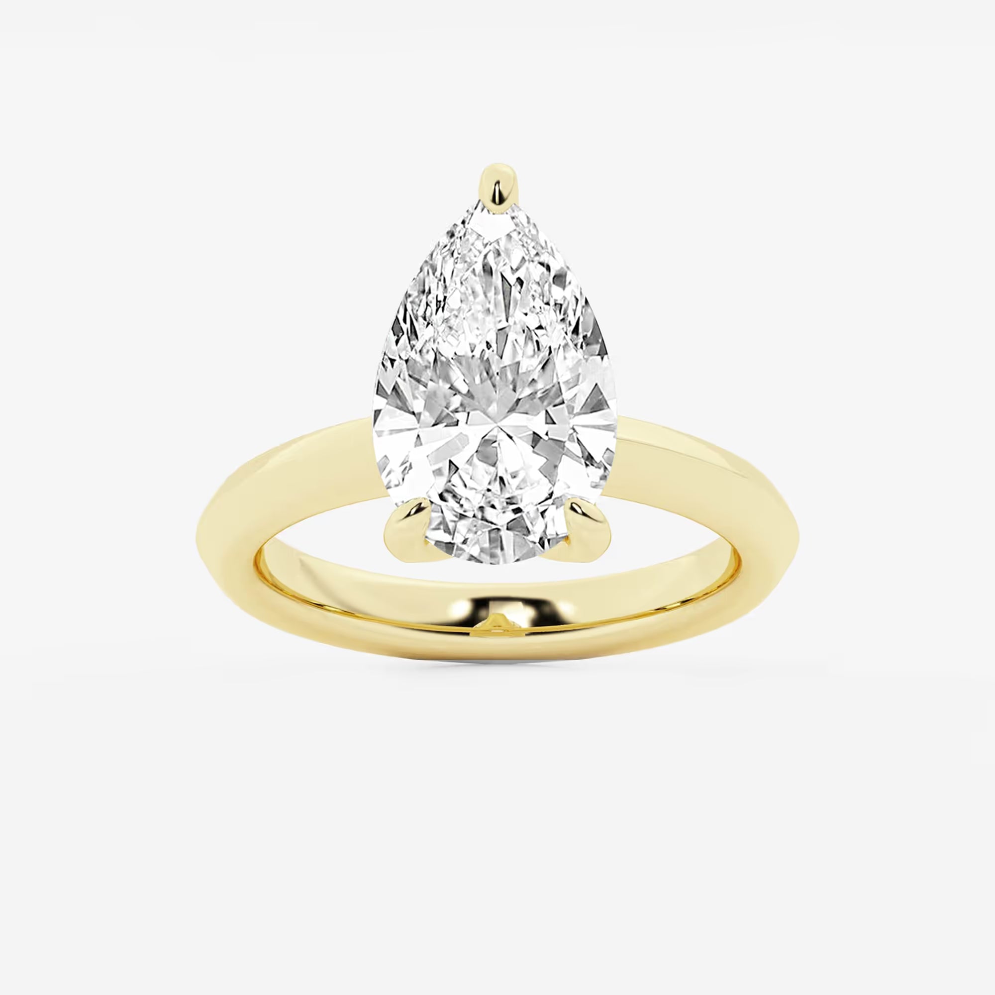 Pear Cut Lab Grown Diamond Engagement Ring  Classic Solitaire Pear Shape Diamond Ring