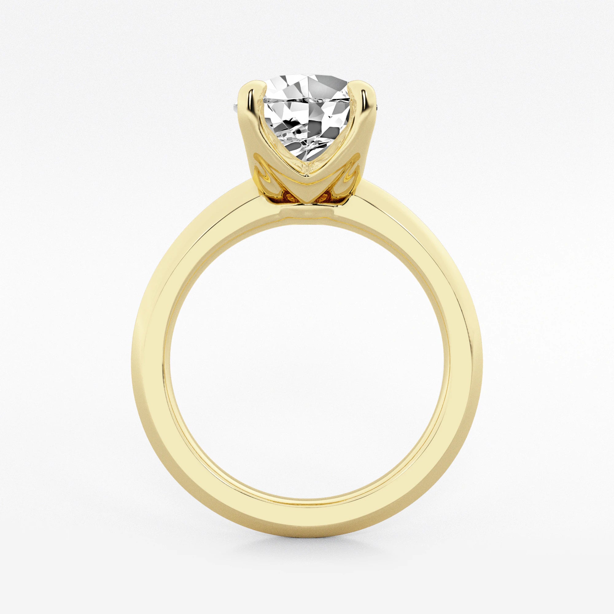 Pear Cut Lab Grown Diamond Engagement Ring  Classic Solitaire Pear Shape Diamond Ring