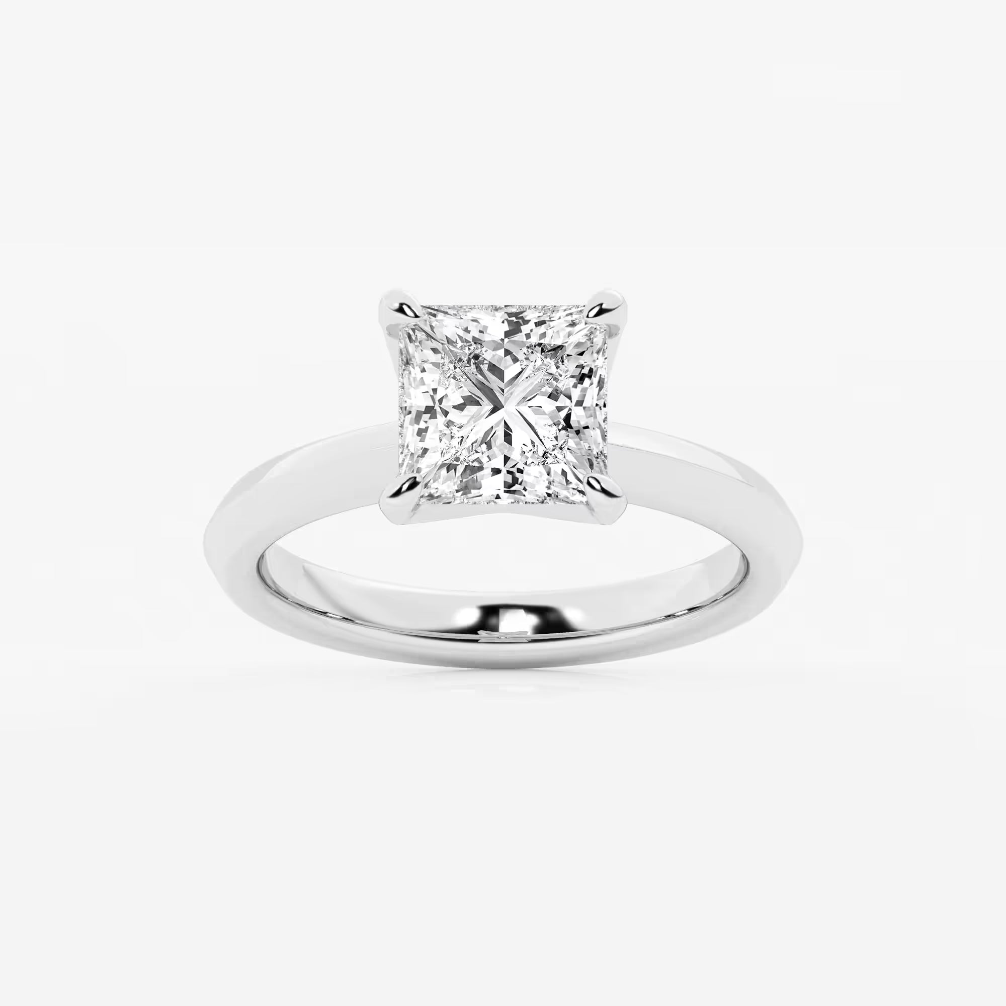 Princess Cut Lab Diamond Solitaire Engagement Ring